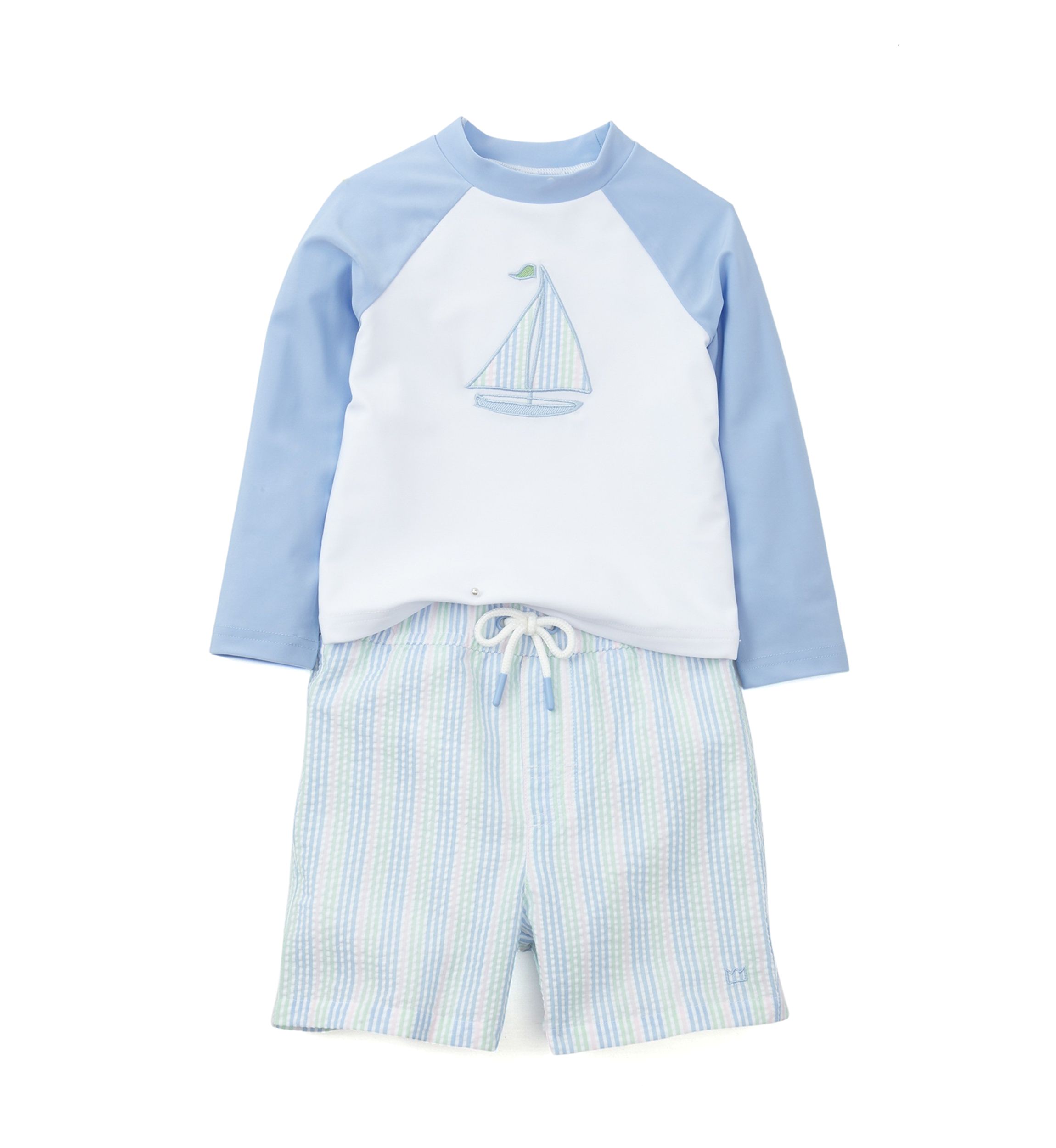 Toddler Boys Sailboat Rashguard Set 