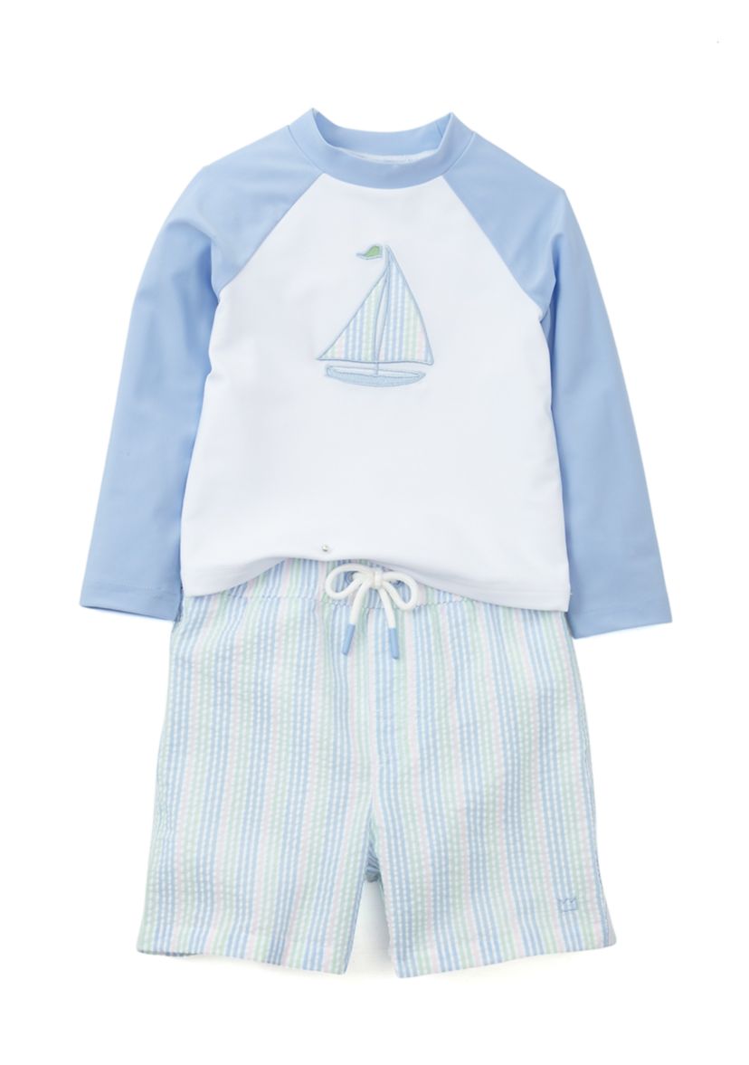 Toddler Boys Sailboat Rashguard Set 