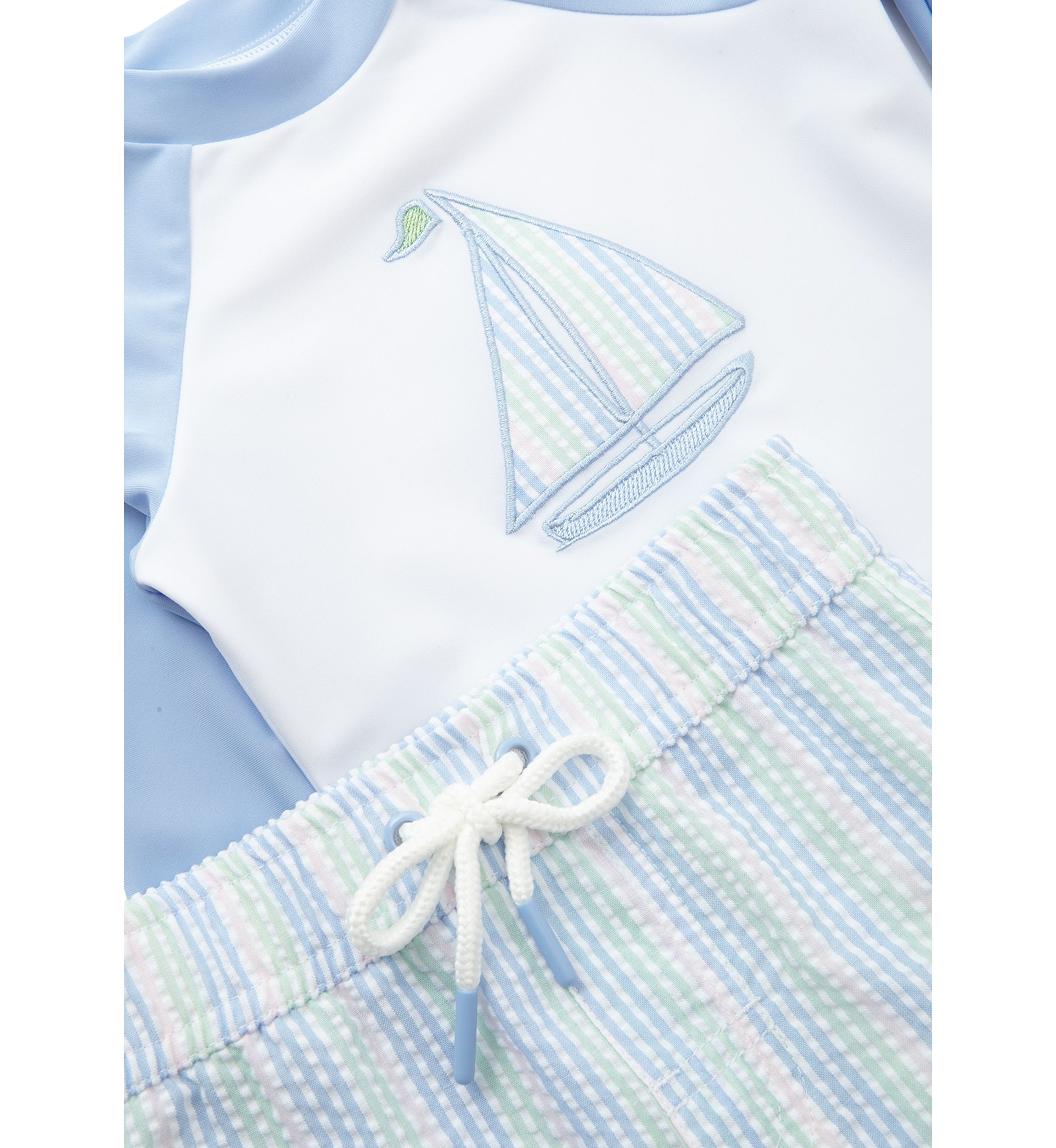 Toddler Boys Sailboat Rashguard Set 