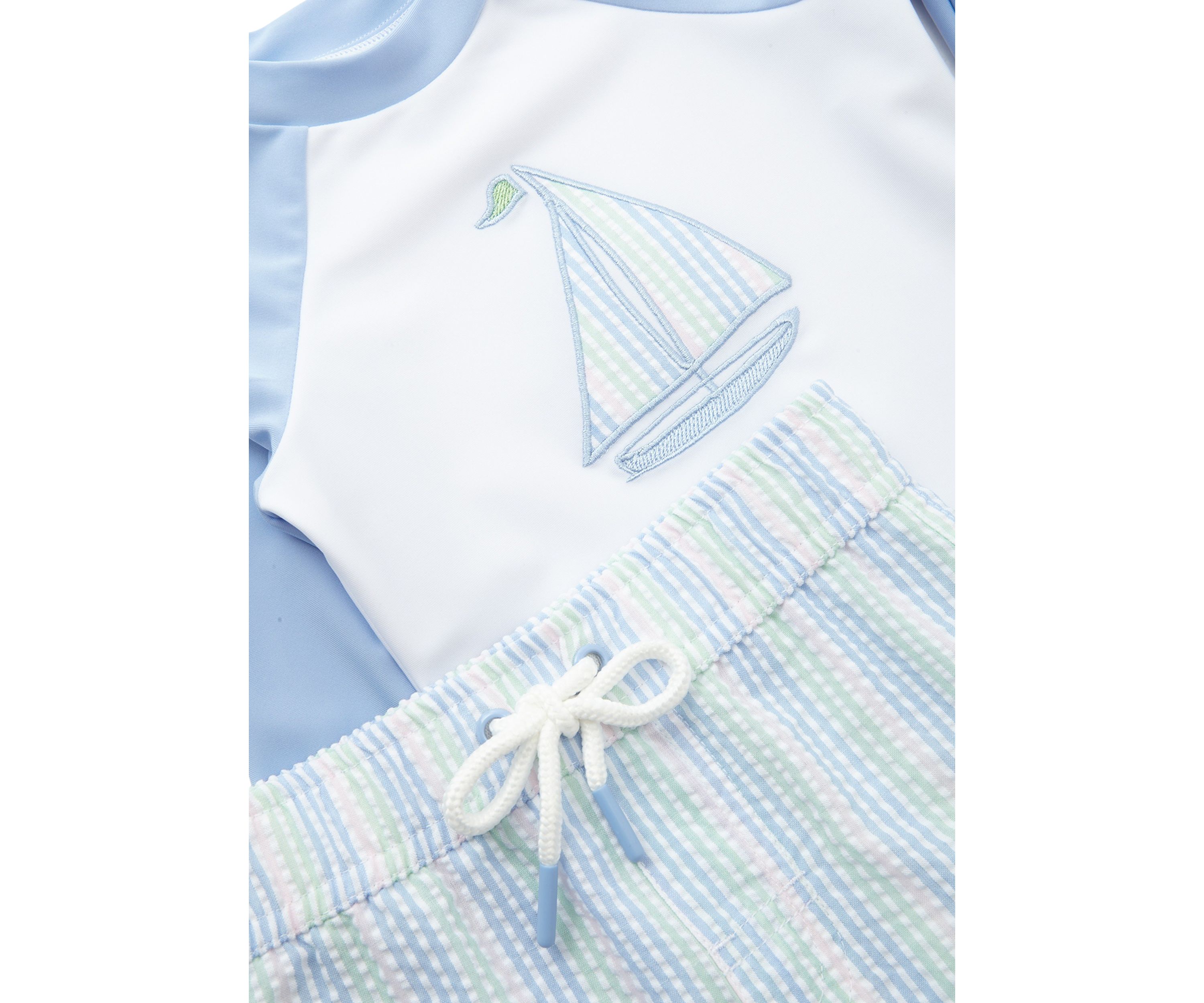 Toddler Boys Sailboat Rashguard Set 