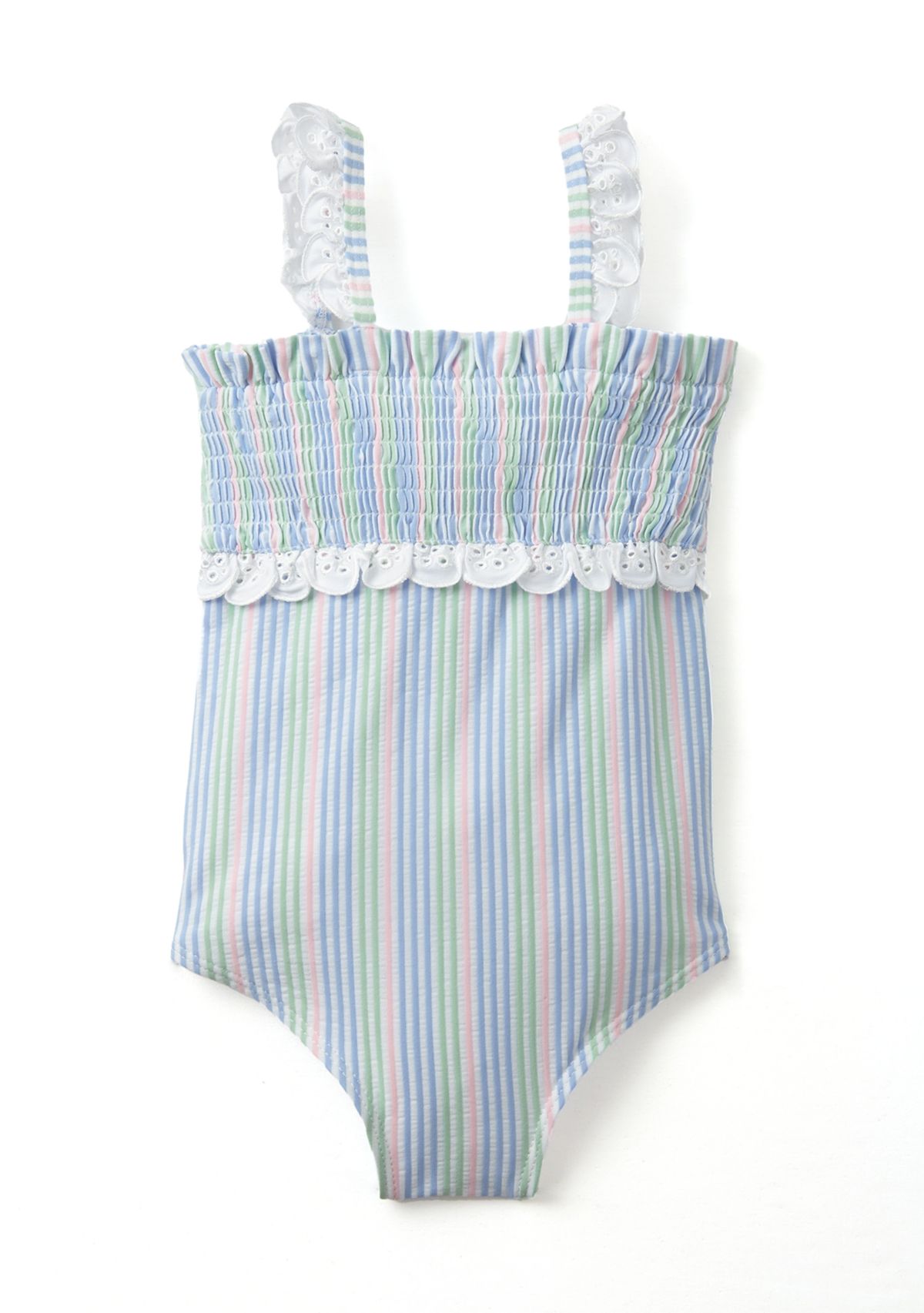 Toddler Girls Smocked Stripe One Piece Swimsuit