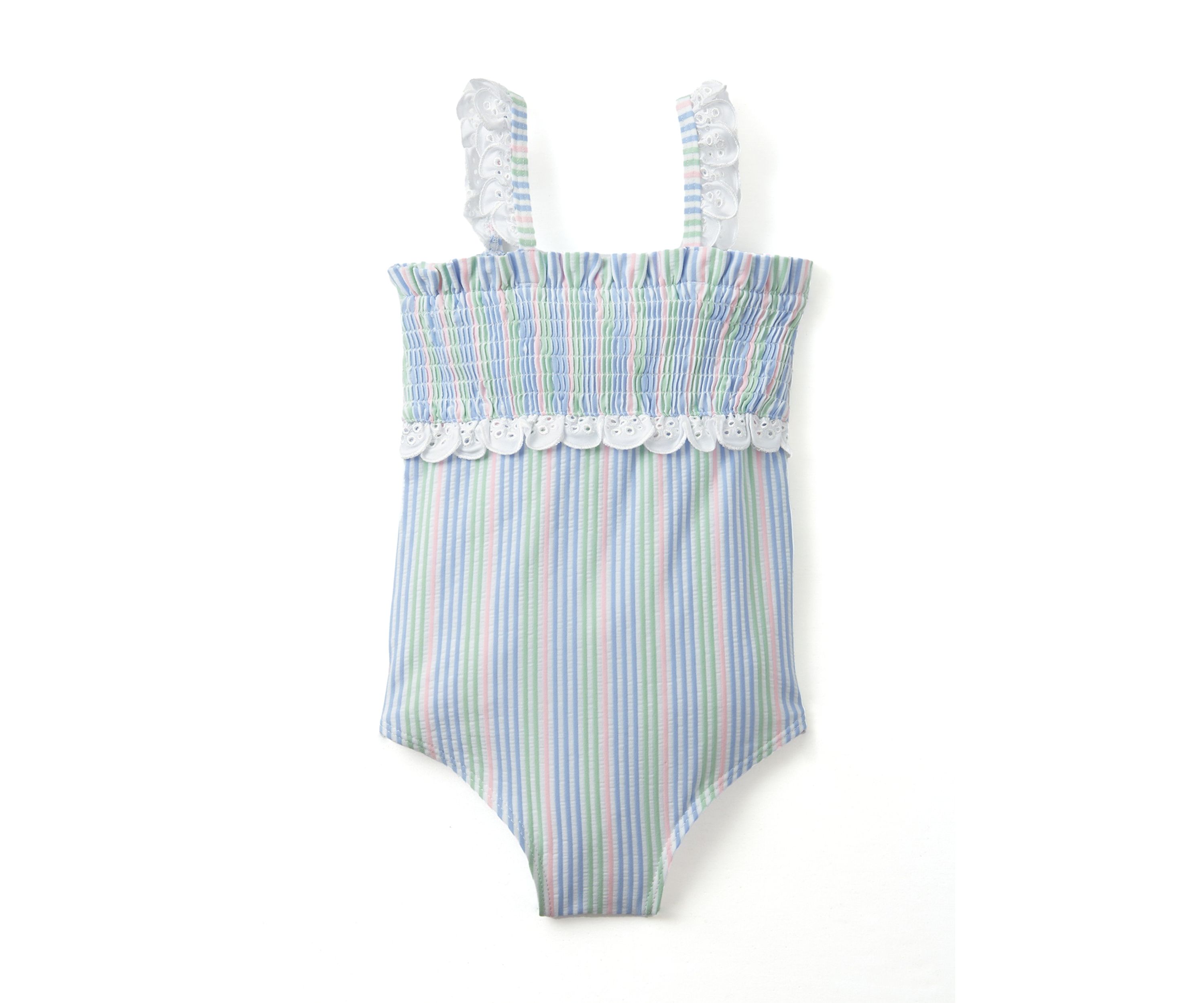 Toddler Girls Smocked Stripe One Piece Swimsuit