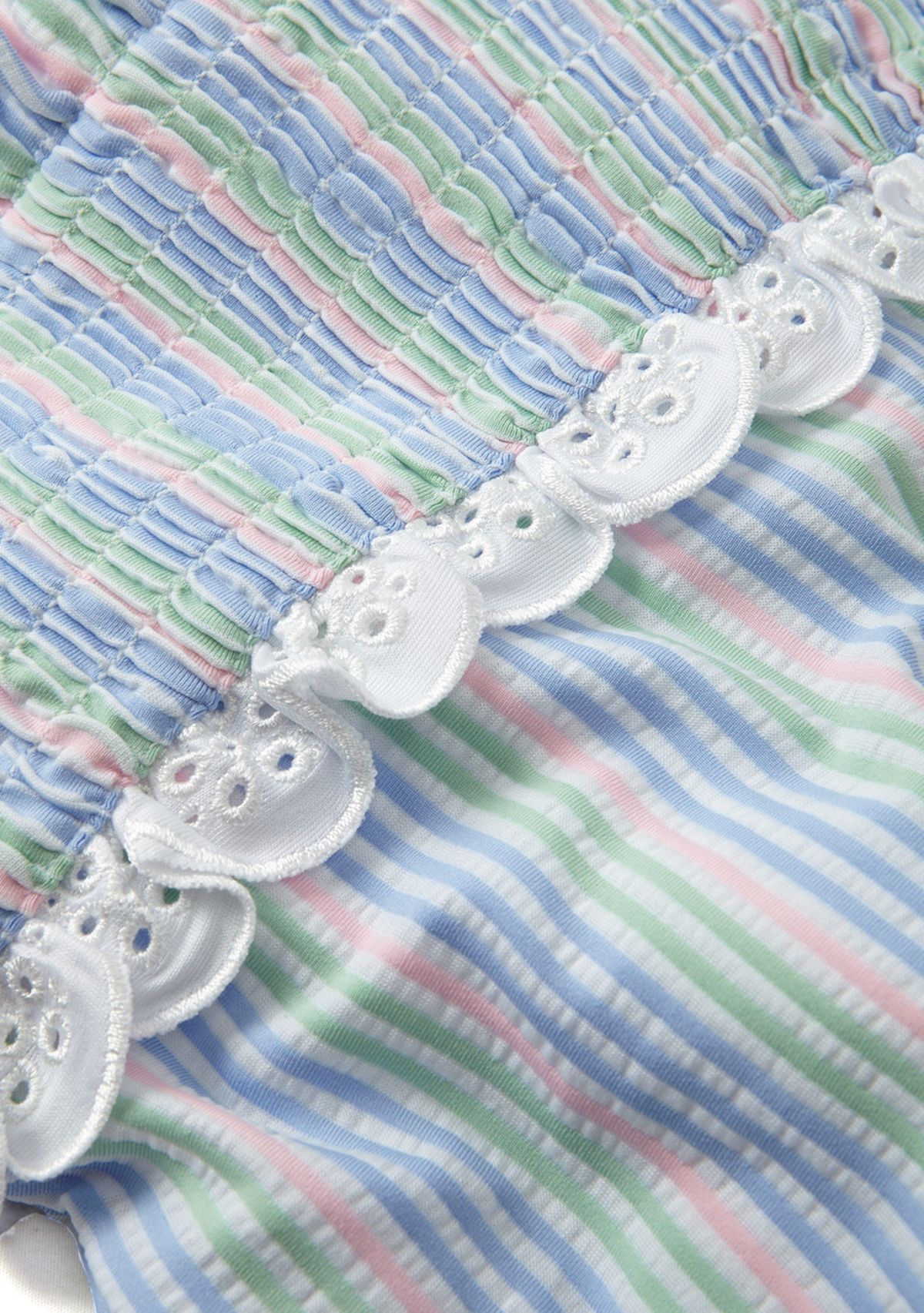 Toddler Girls Smocked Stripe One Piece Swimsuit