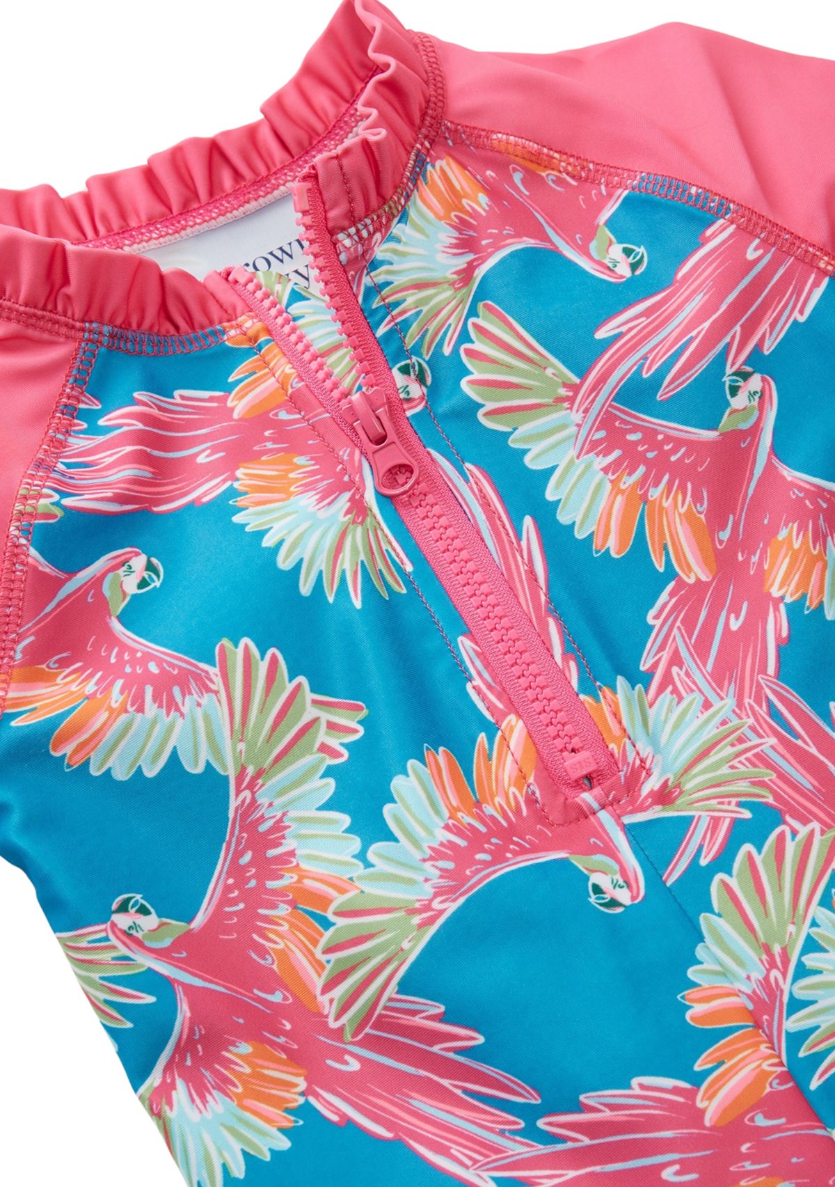 Toddler Girls Parrot Printed Swim Rashguard