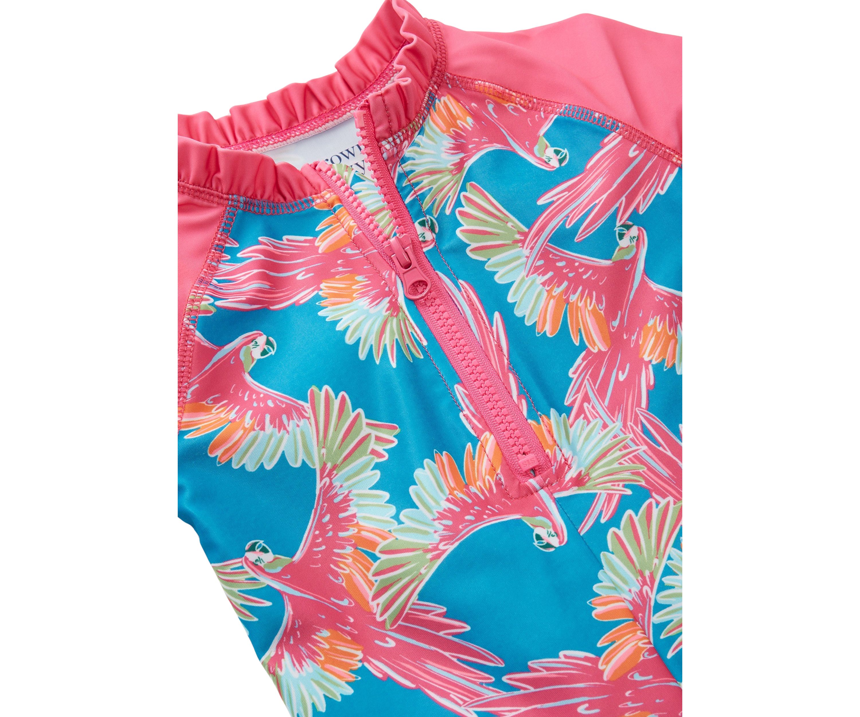 Toddler Girls Parrot Printed Swim Rashguard