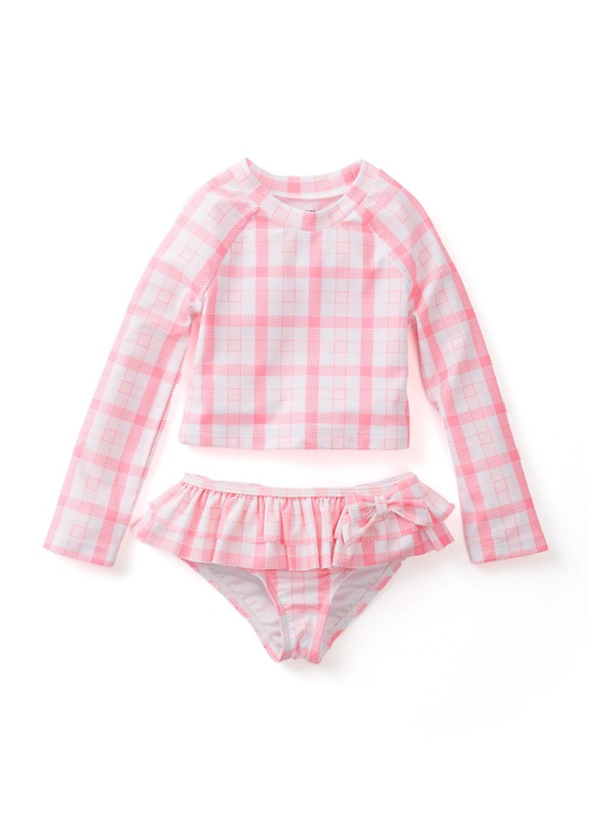 Toddler Girls 2 Piece Printed Rash Guard 
