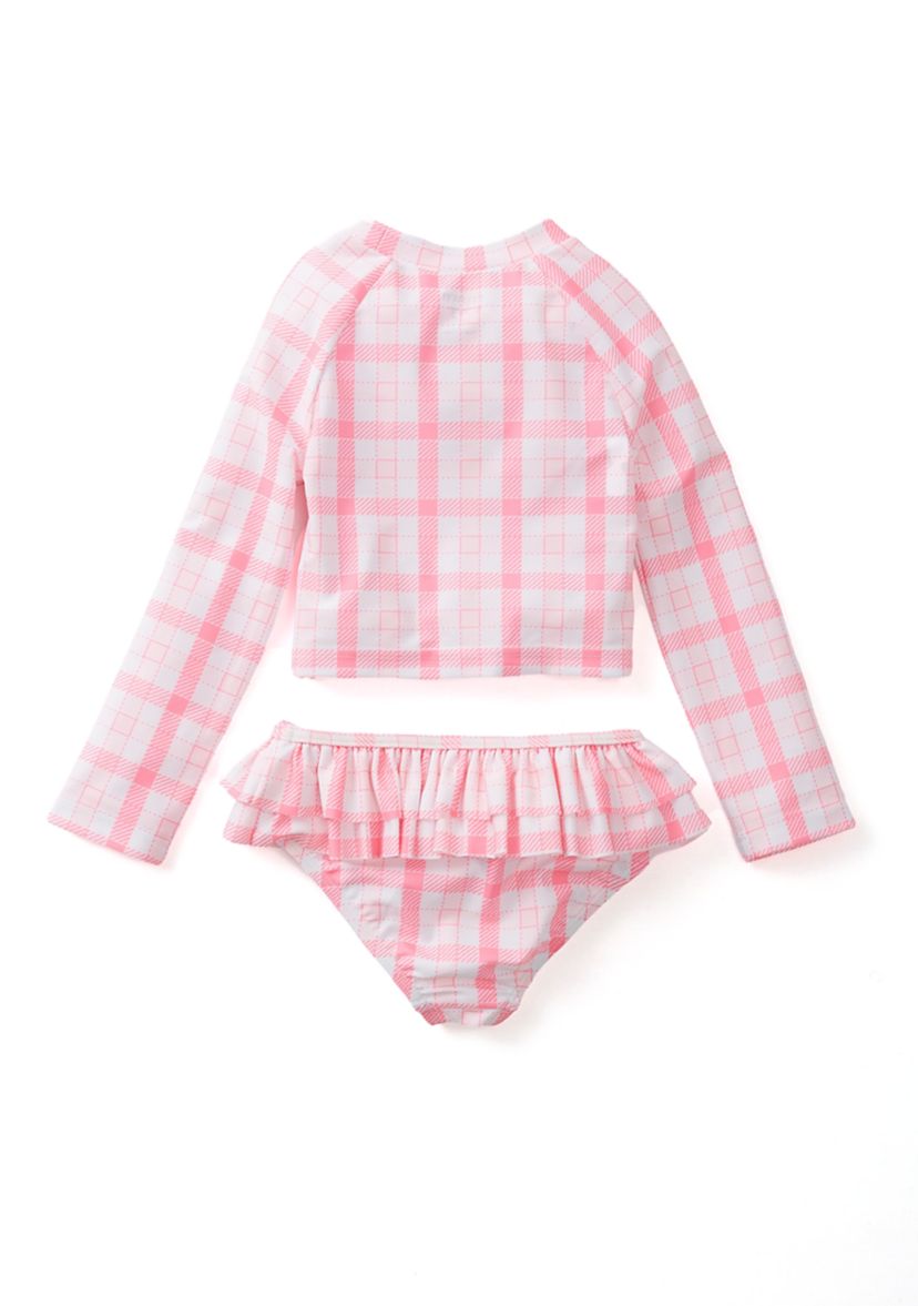 Toddler Girls 2 Piece Printed Rash Guard 