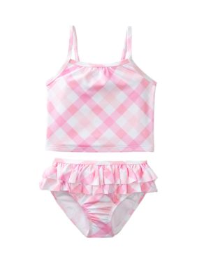 Crown & Ivy™ Toddler Girls Pink Gingham 2 Piece Swimsuit | belk