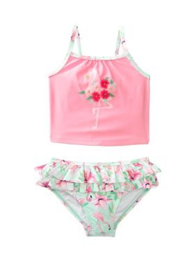 Crown & Ivy™ Toddler Girls 2-Piece Flamingo Swimsuit | belk