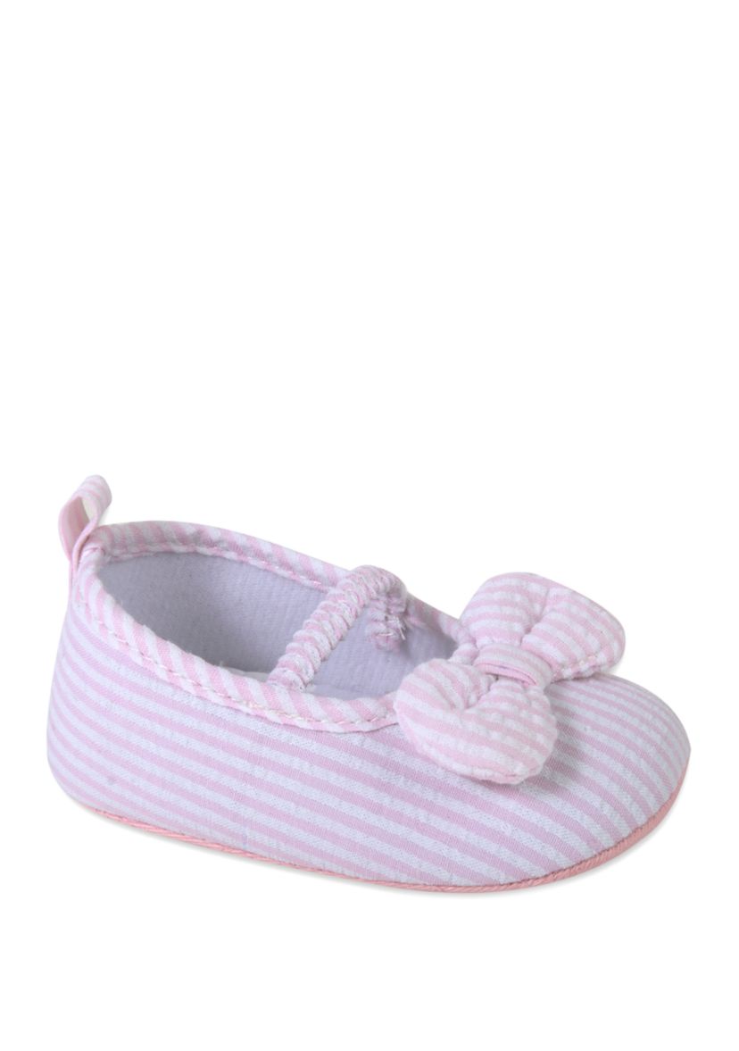 Baby Girls Pink Stripe Seersucker Shoes 