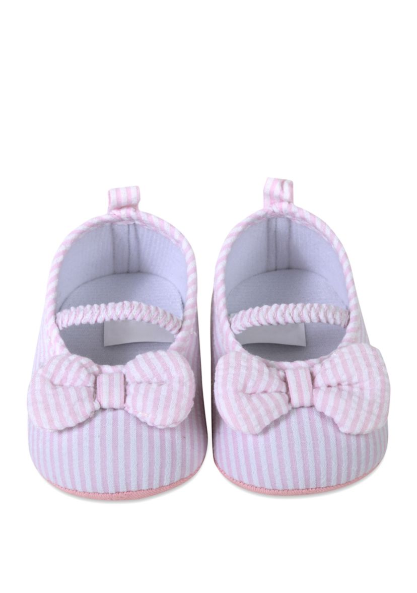 Baby Girls Pink Stripe Seersucker Shoes 