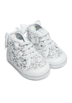 Lightning Bug Baby Girls White Glitter High Top Sneaker Belk