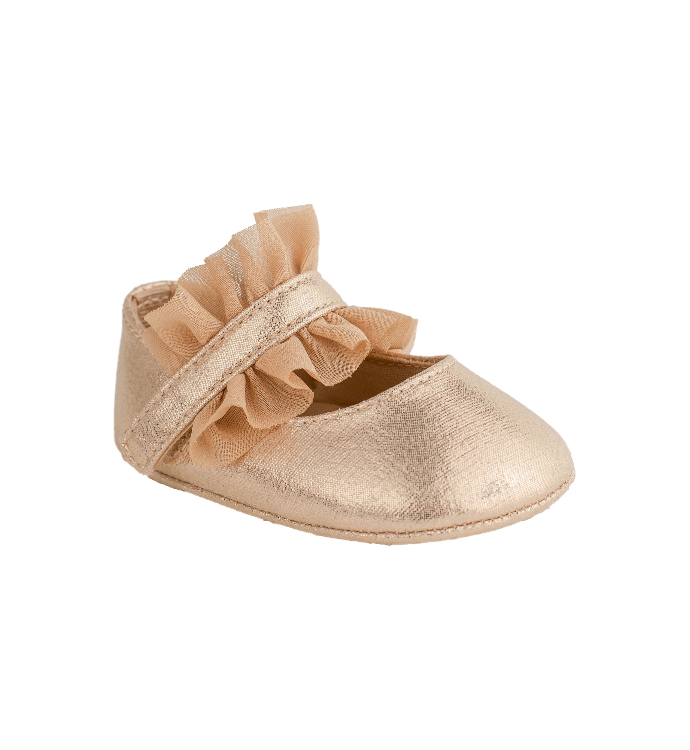 Baby Girls Bella Champagne Mary Jane Shoes with Ruffle