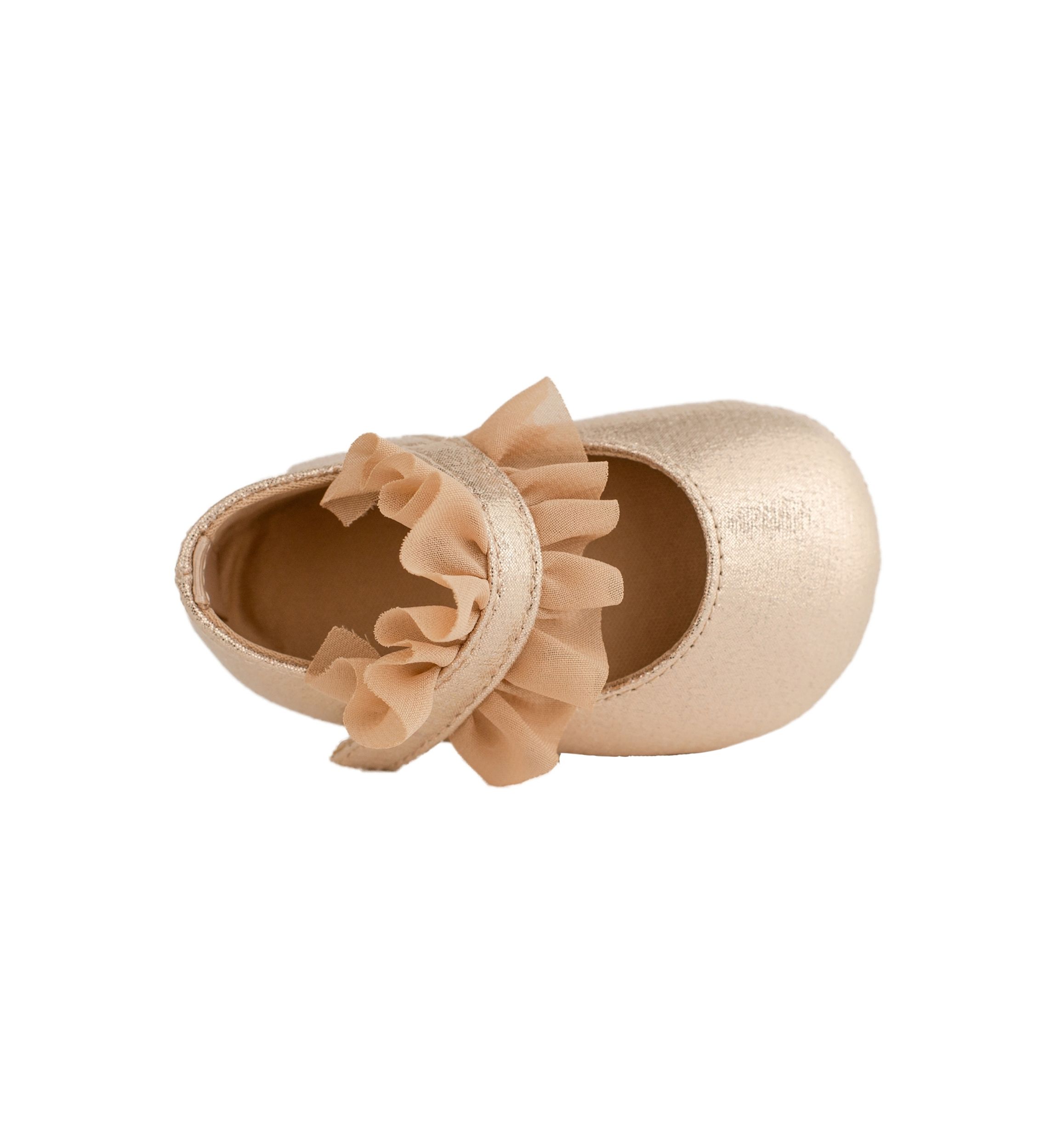 Baby Girls Bella Champagne Mary Jane Shoes with Ruffle
