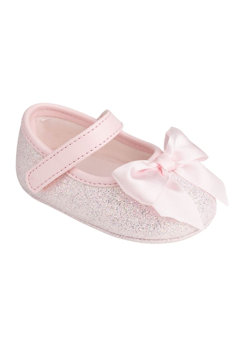 Baby Girls Tish Pink Glitter Bow Ballet Flats