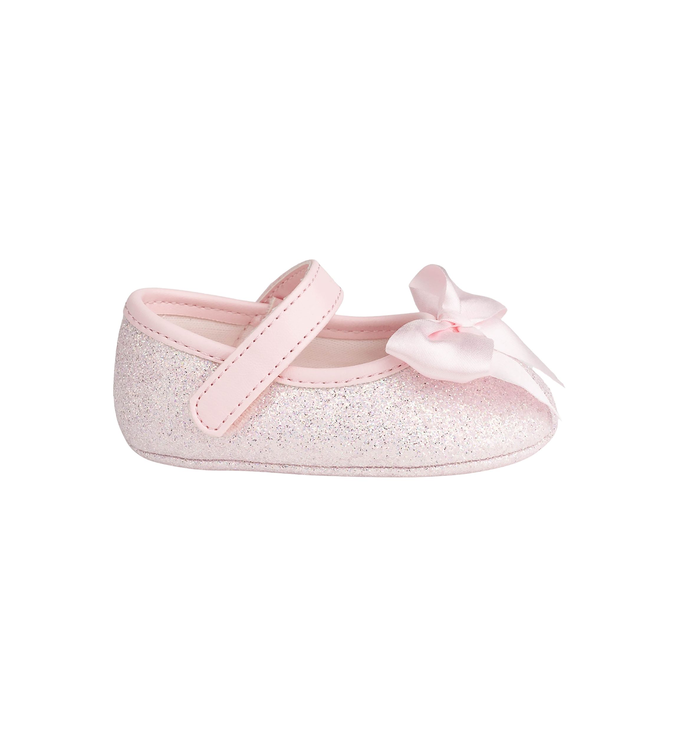 Baby Girls Tish Pink Glitter Bow Ballet Flats