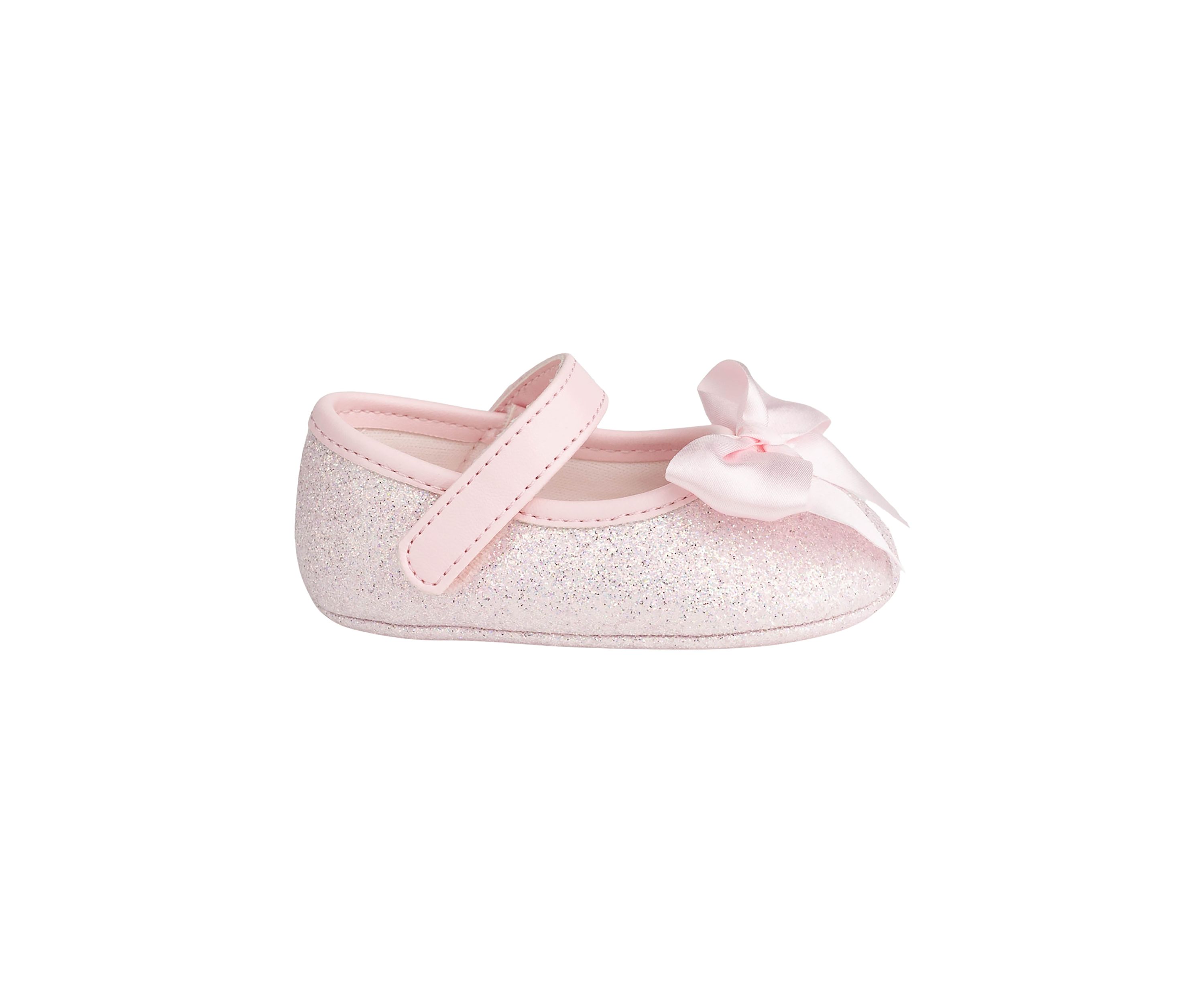 Baby Girls Tish Pink Glitter Bow Ballet Flats