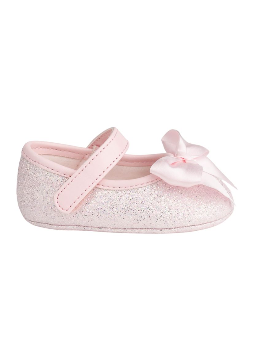 Baby Girls Tish Pink Glitter Bow Ballet Flats
