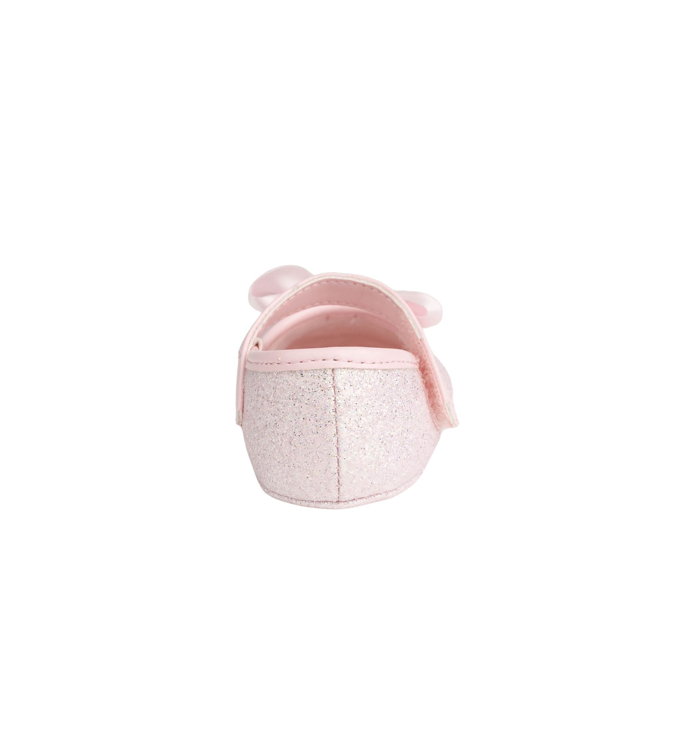 Baby Girls Tish Pink Glitter Bow Ballet Flats