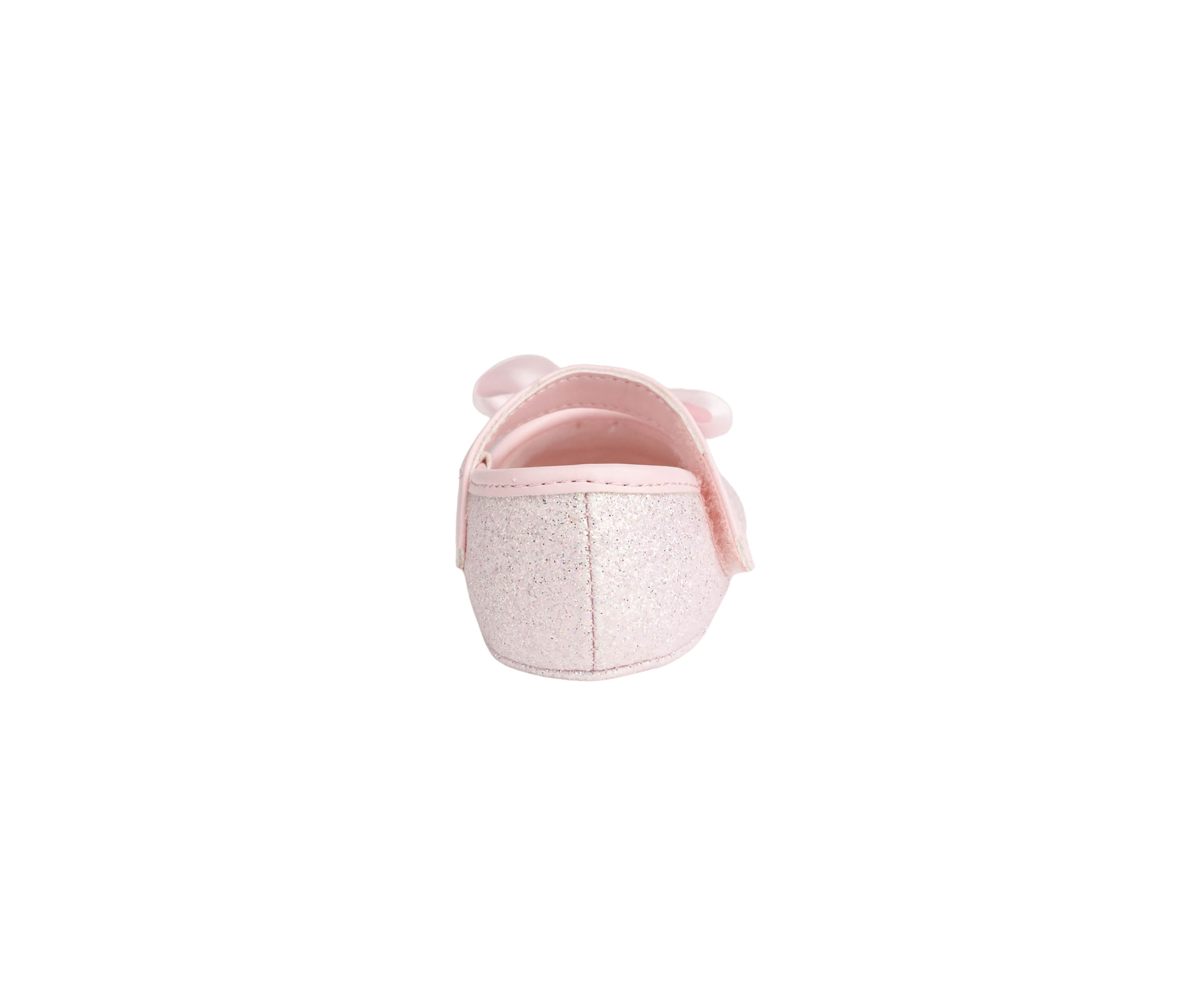Baby Girls Tish Pink Glitter Bow Ballet Flats