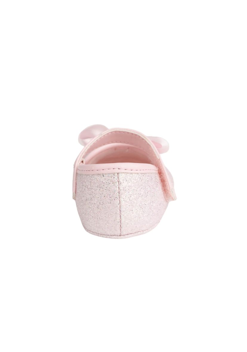 Baby Girls Tish Pink Glitter Bow Ballet Flats