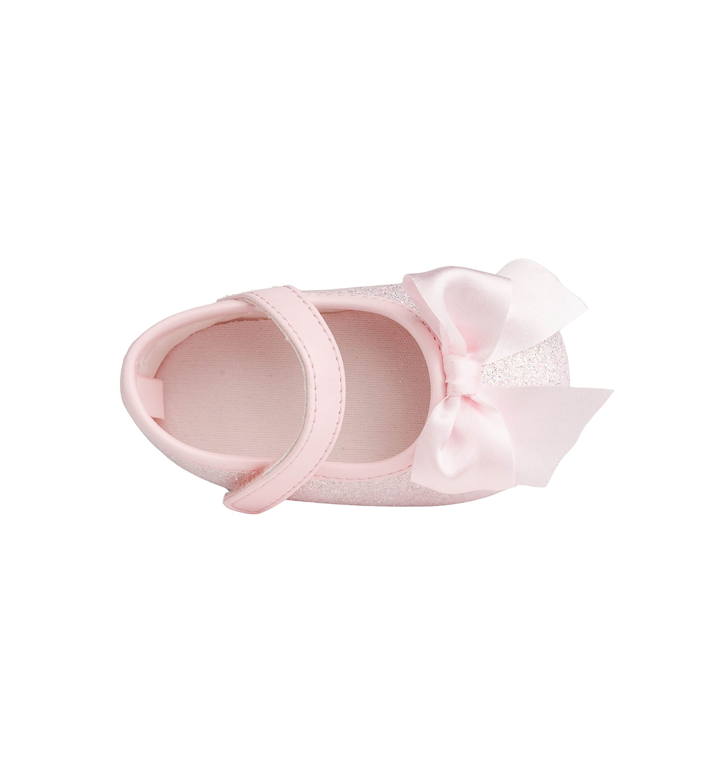 Baby Girls Tish Pink Glitter Bow Ballet Flats