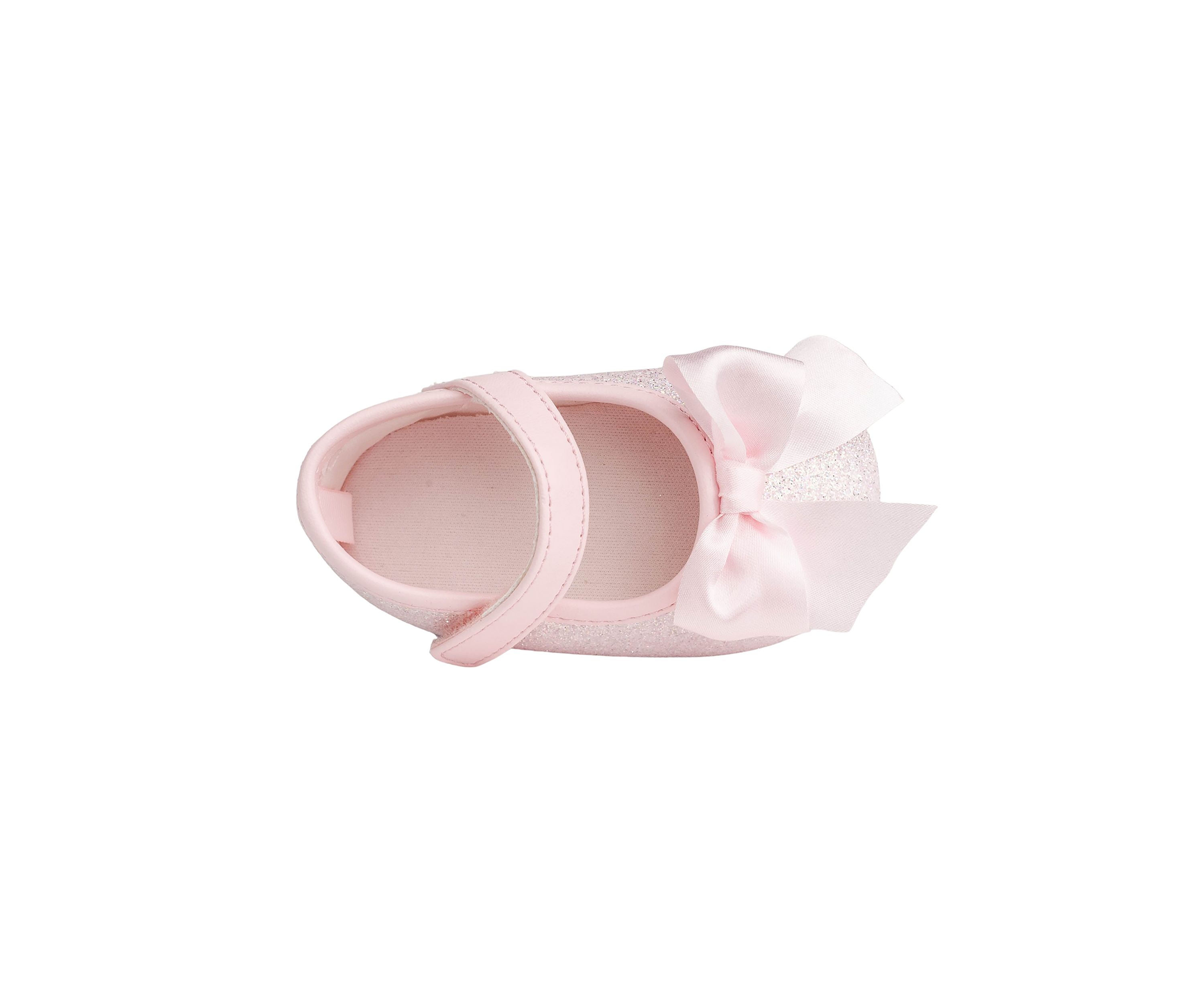 Baby Girls Tish Pink Glitter Bow Ballet Flats