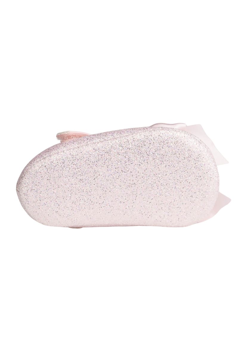 Baby Girls Tish Pink Glitter Bow Ballet Flats