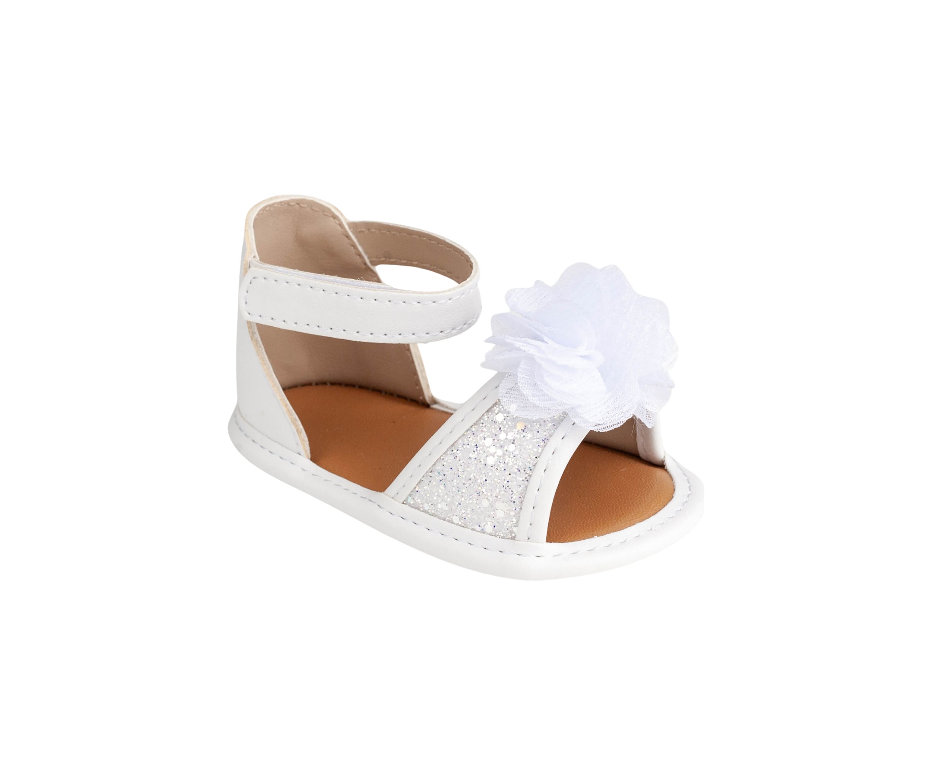 Toddler Girls Alexis White Floral Glitter Sandals