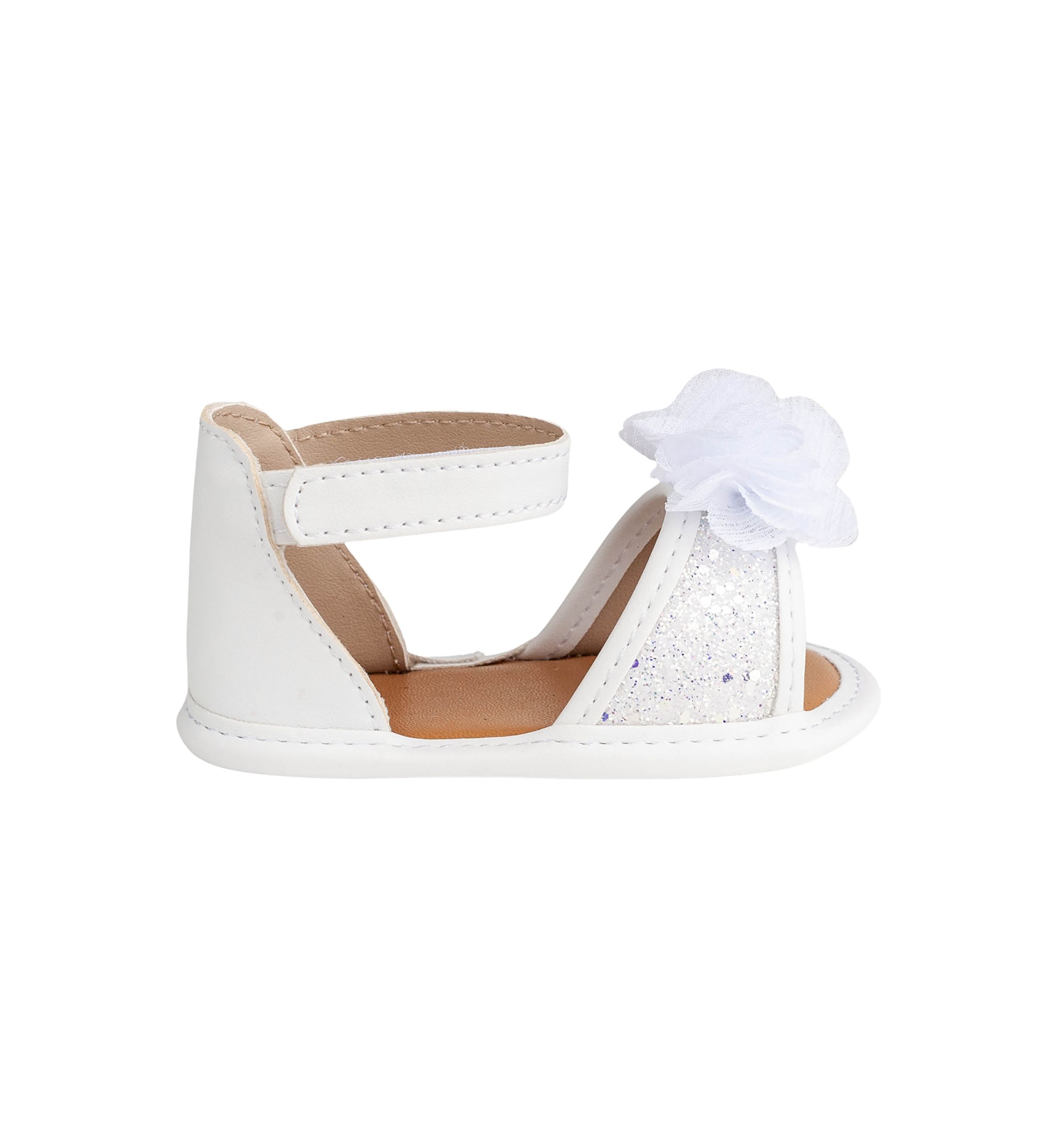 Toddler Girls Alexis White Floral Glitter Sandals