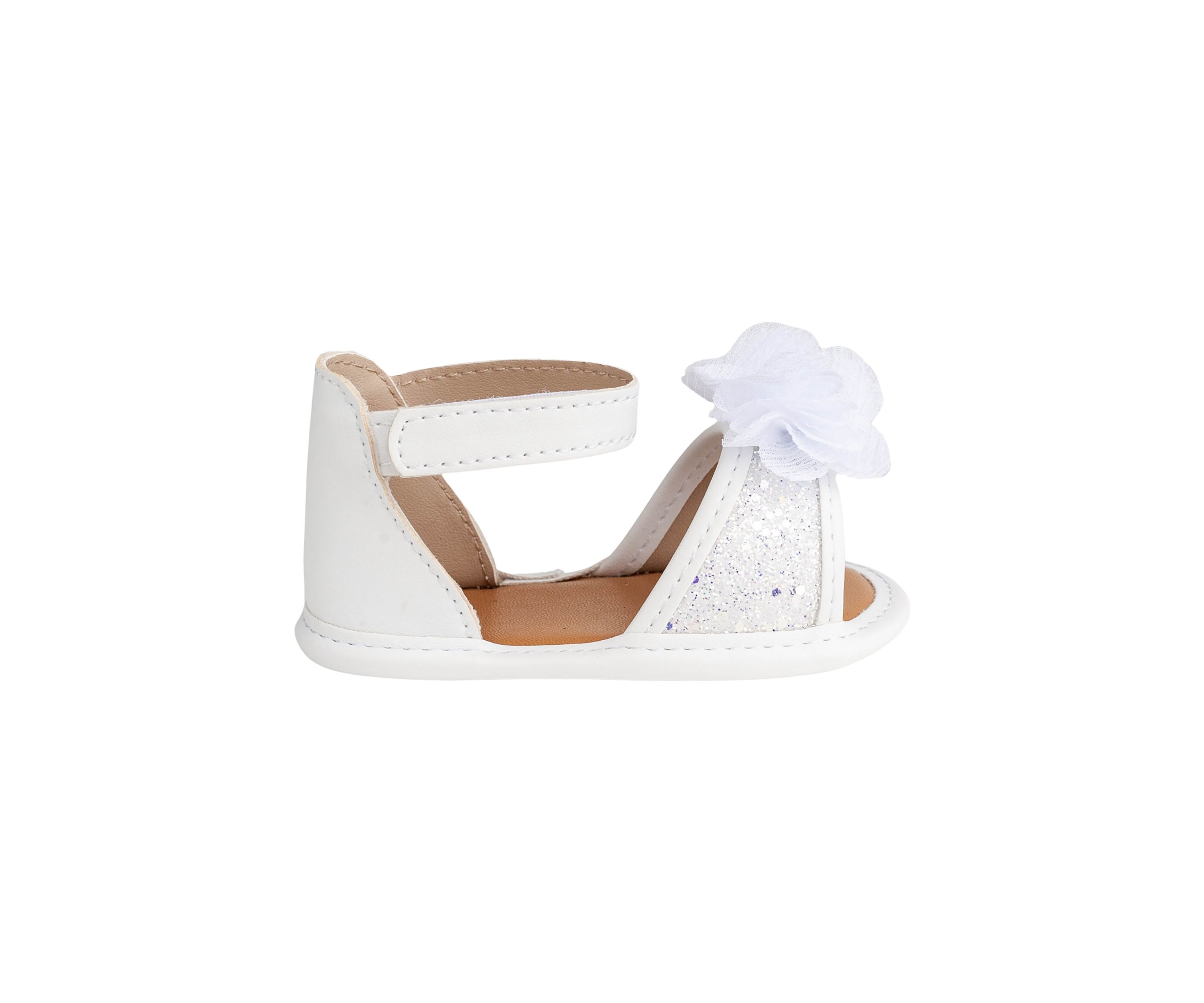 Toddler Girls Alexis White Floral Glitter Sandals