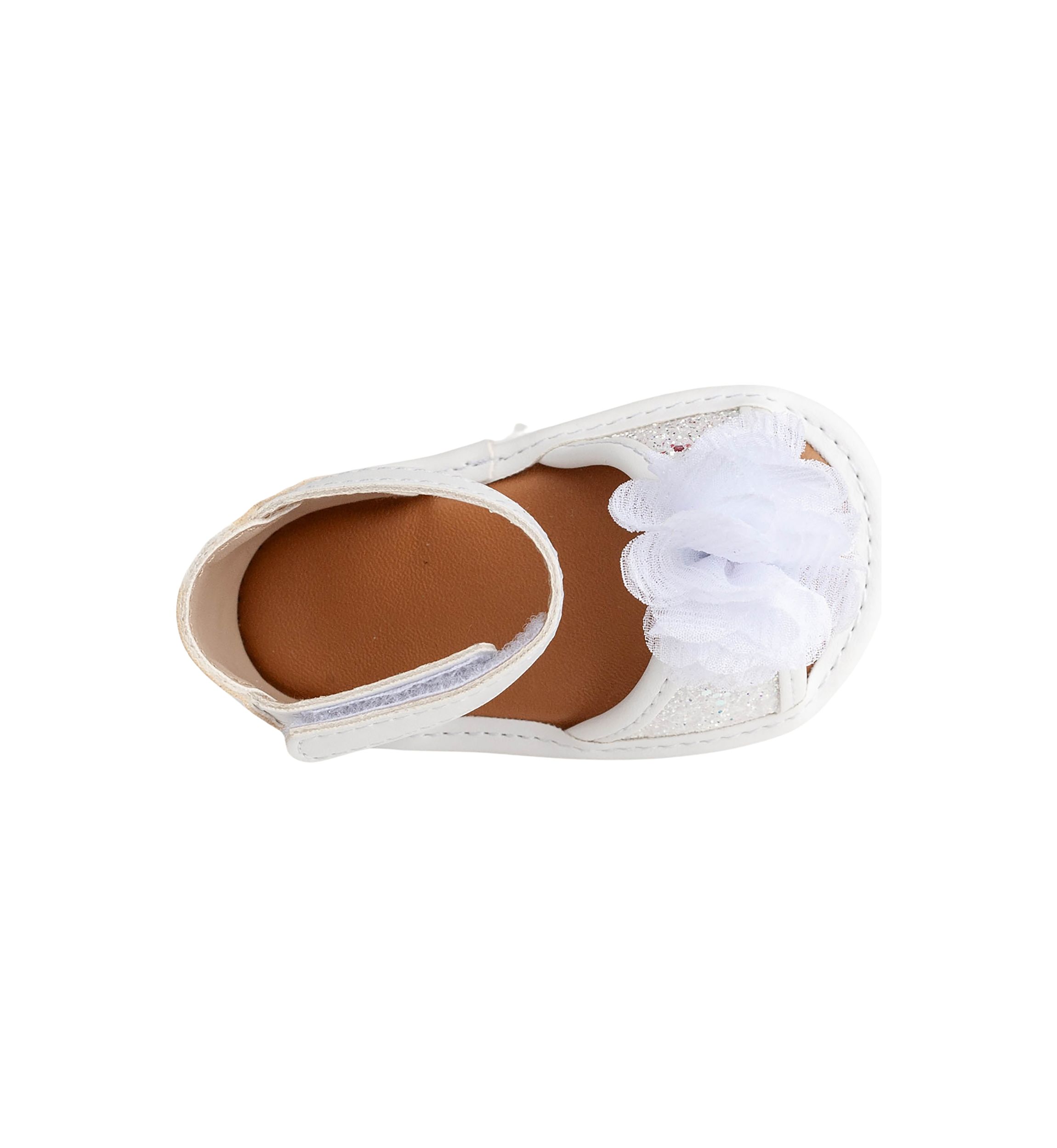 Toddler Girls Alexis White Floral Glitter Sandals