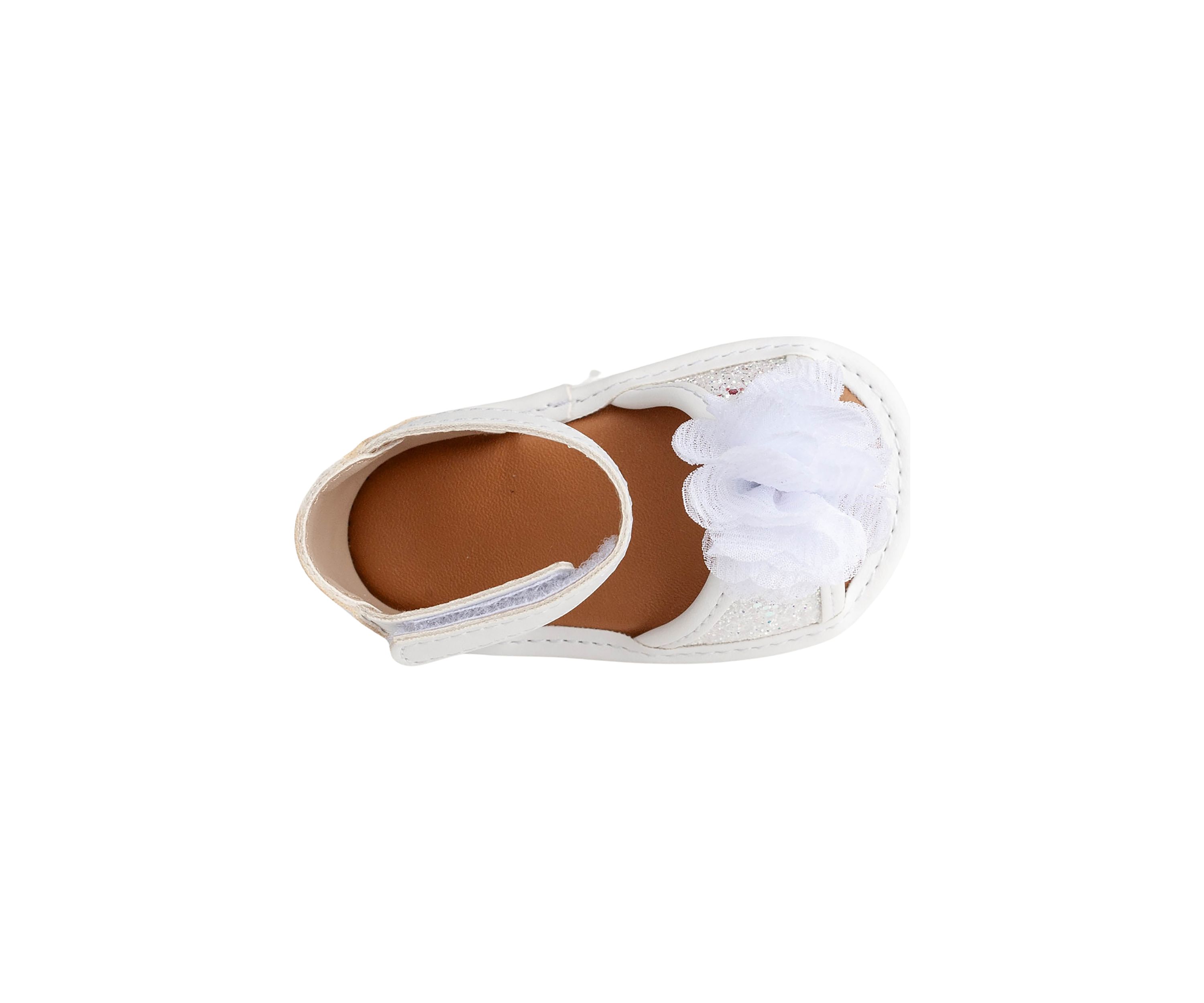 Toddler Girls Alexis White Floral Glitter Sandals