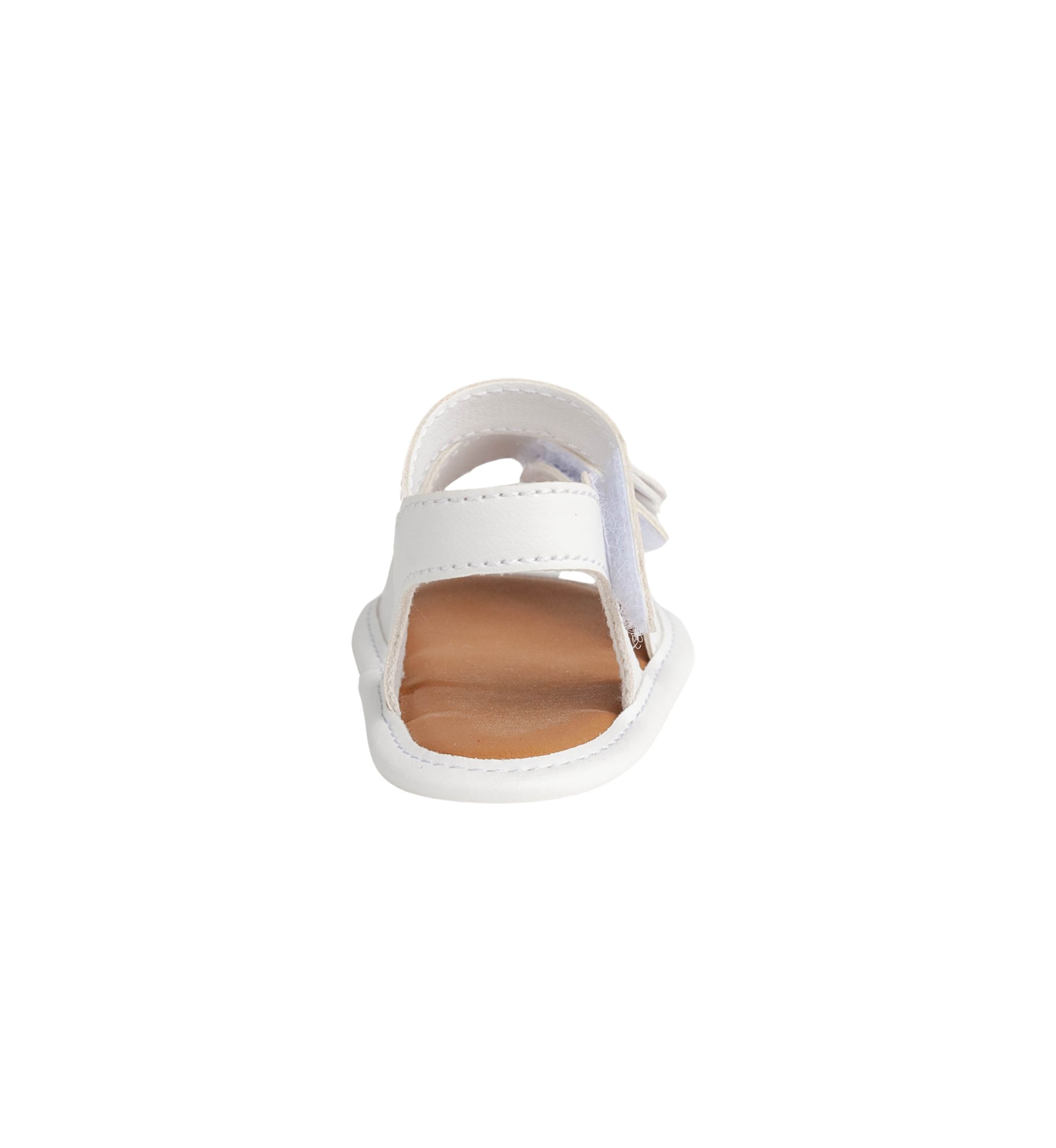 Girls Posey White Flower Double Velcro Sandals