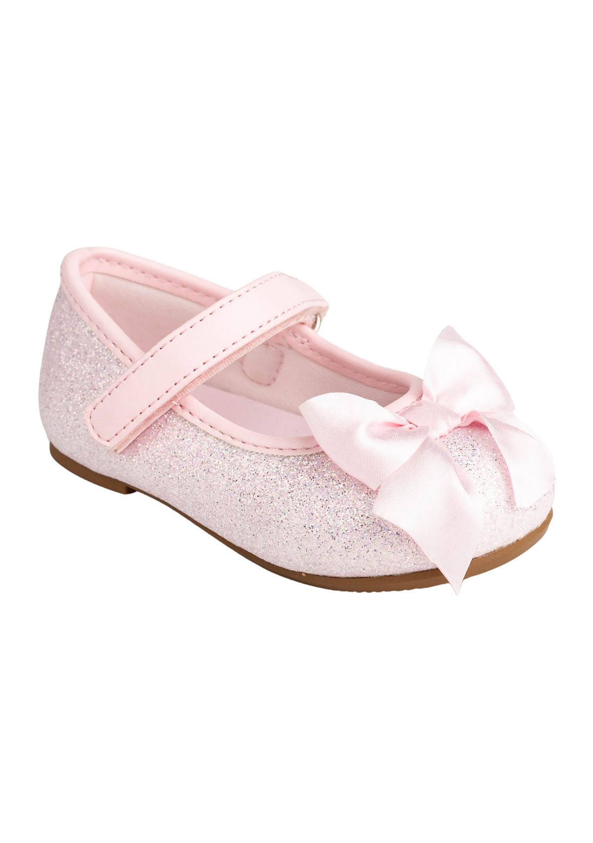 Toddler Girls Tish Pink Glitter Bow Ballet Flats