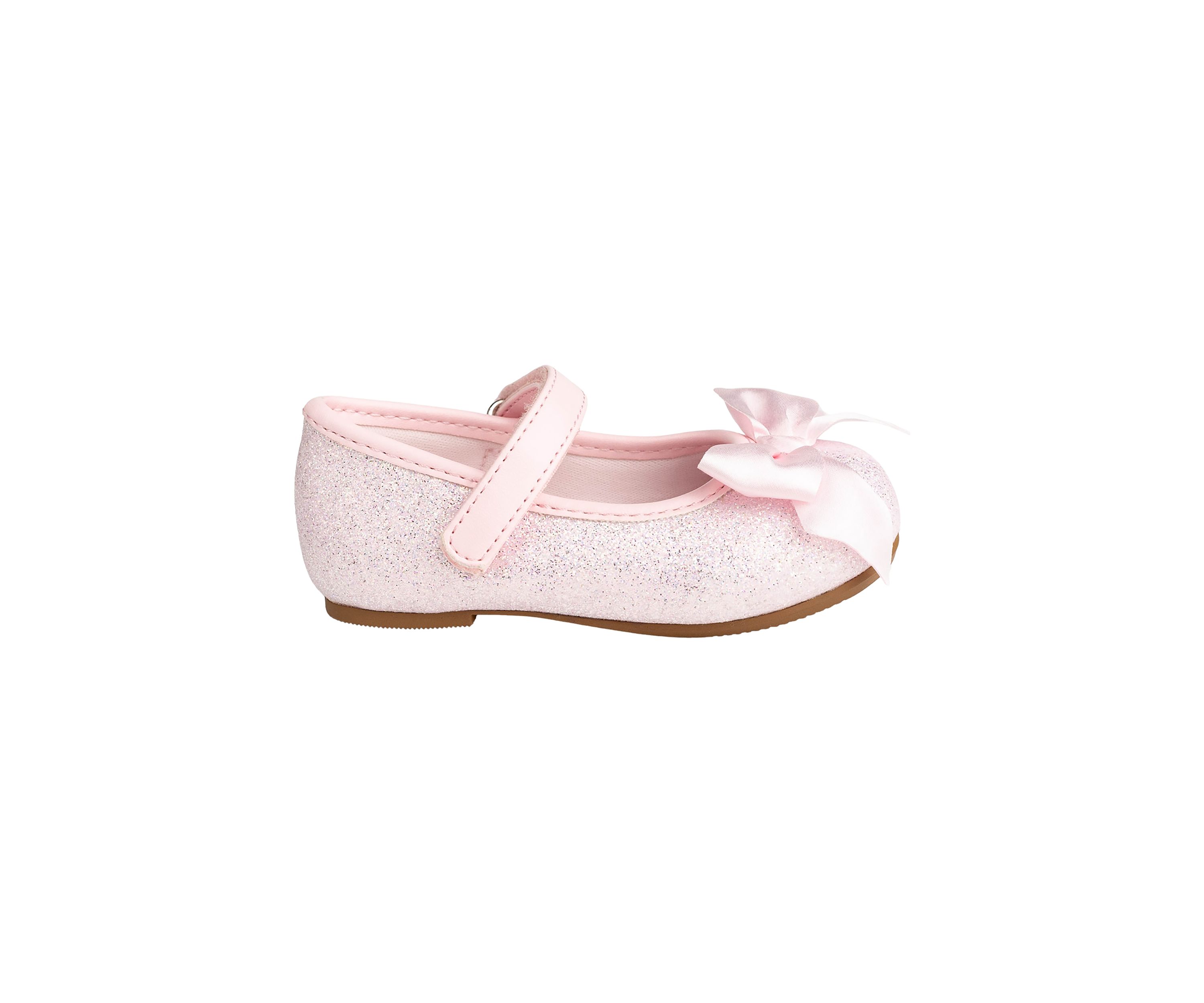 Toddler Girls Tish Pink Glitter Bow Ballet Flats