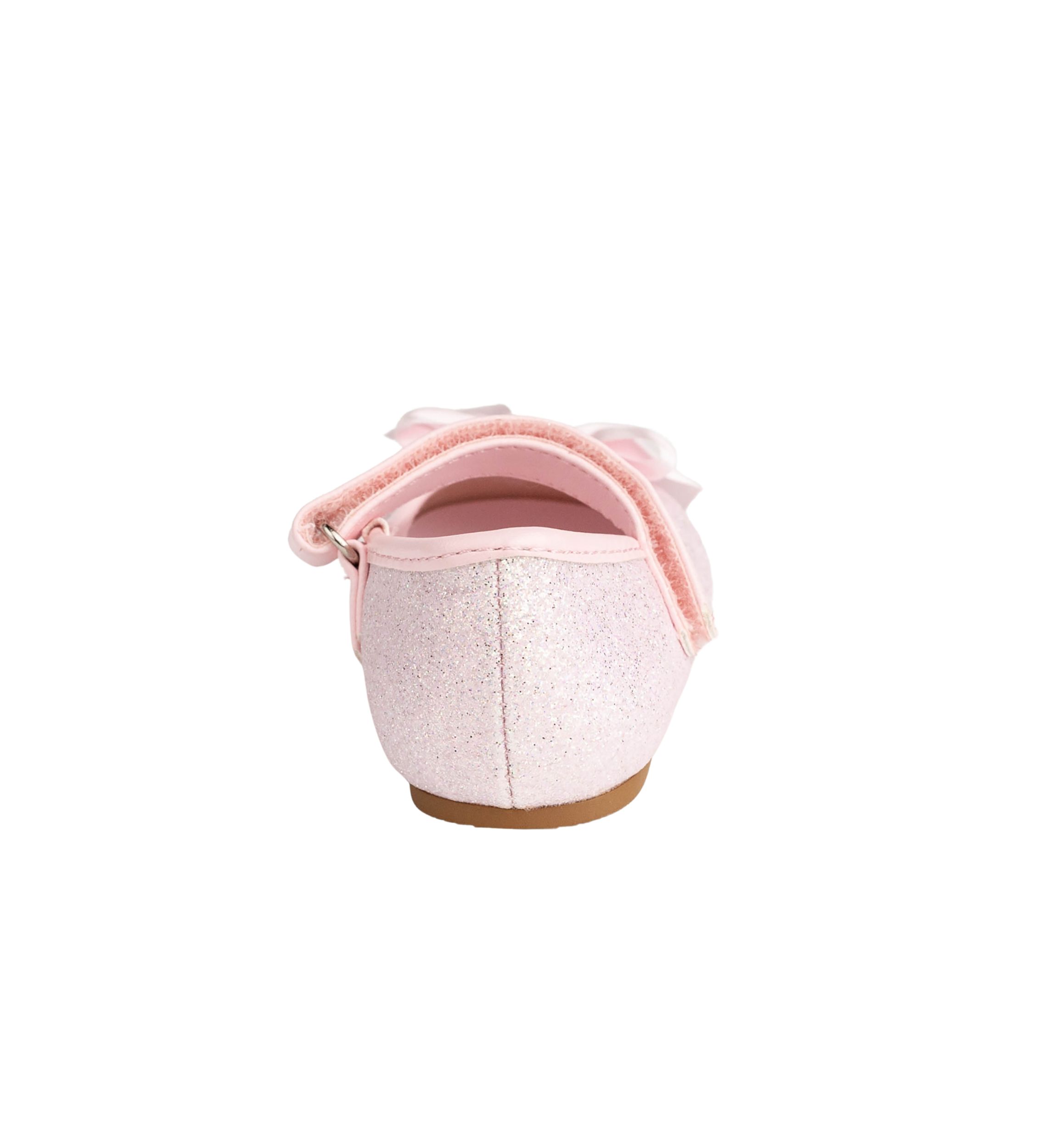 Toddler Girls Tish Pink Glitter Bow Ballet Flats