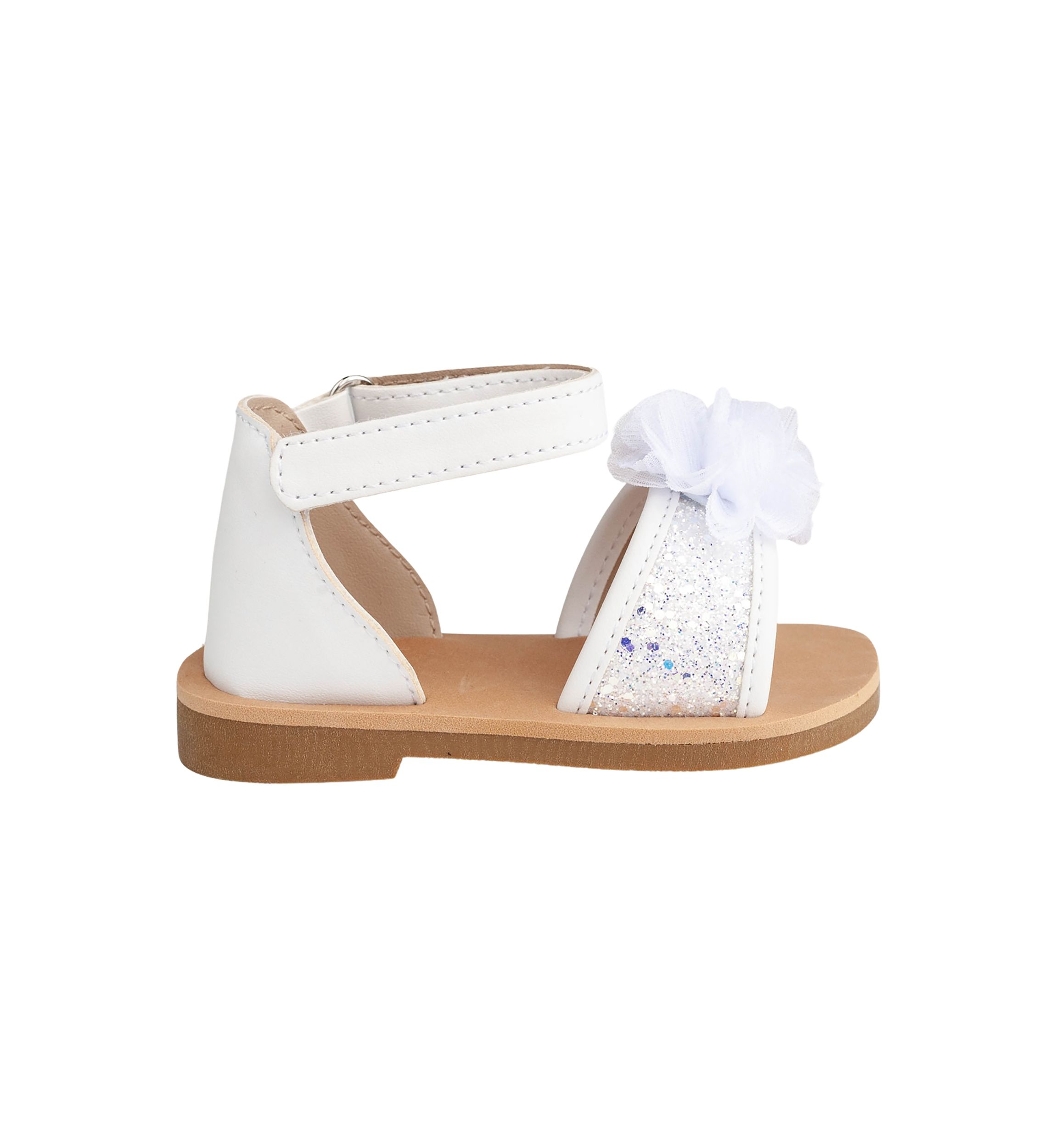 Toddler Girls Alexis White Floral Glitter Sandals