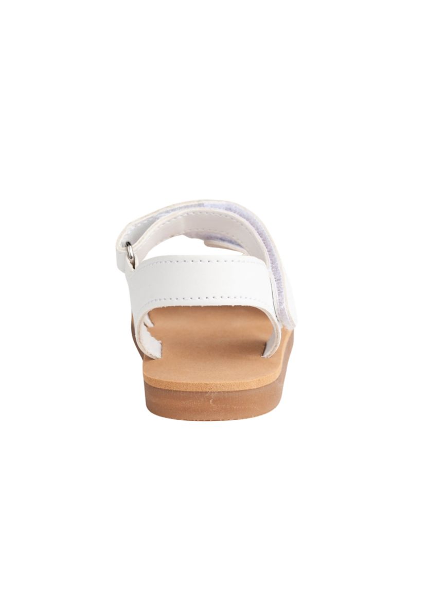 Toddler Girls Posey White Flower Double Velcro Sandals