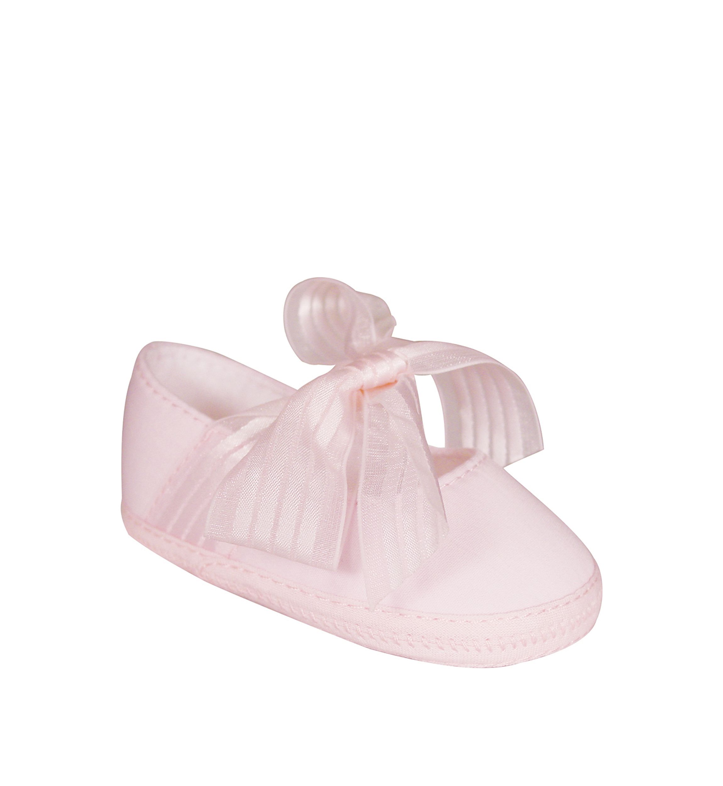 Baby Girls Pink Ribbon Ballet Slippers