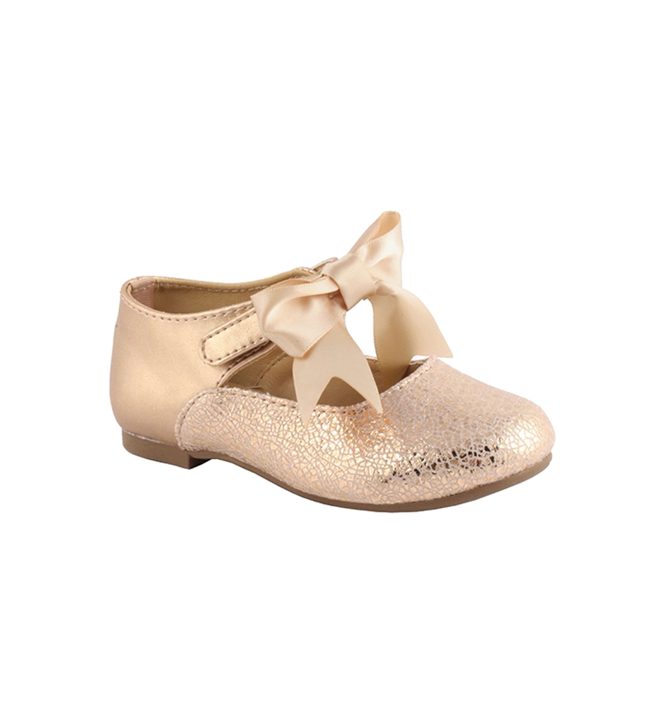 Baby Girls Chloe Rose Gold Walk with Bow Shoes