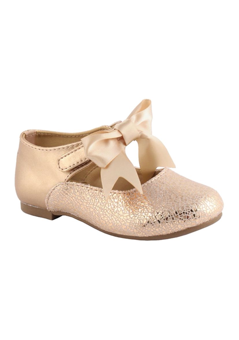 Baby Girls Chloe Rose Gold Walk with Bow Shoes