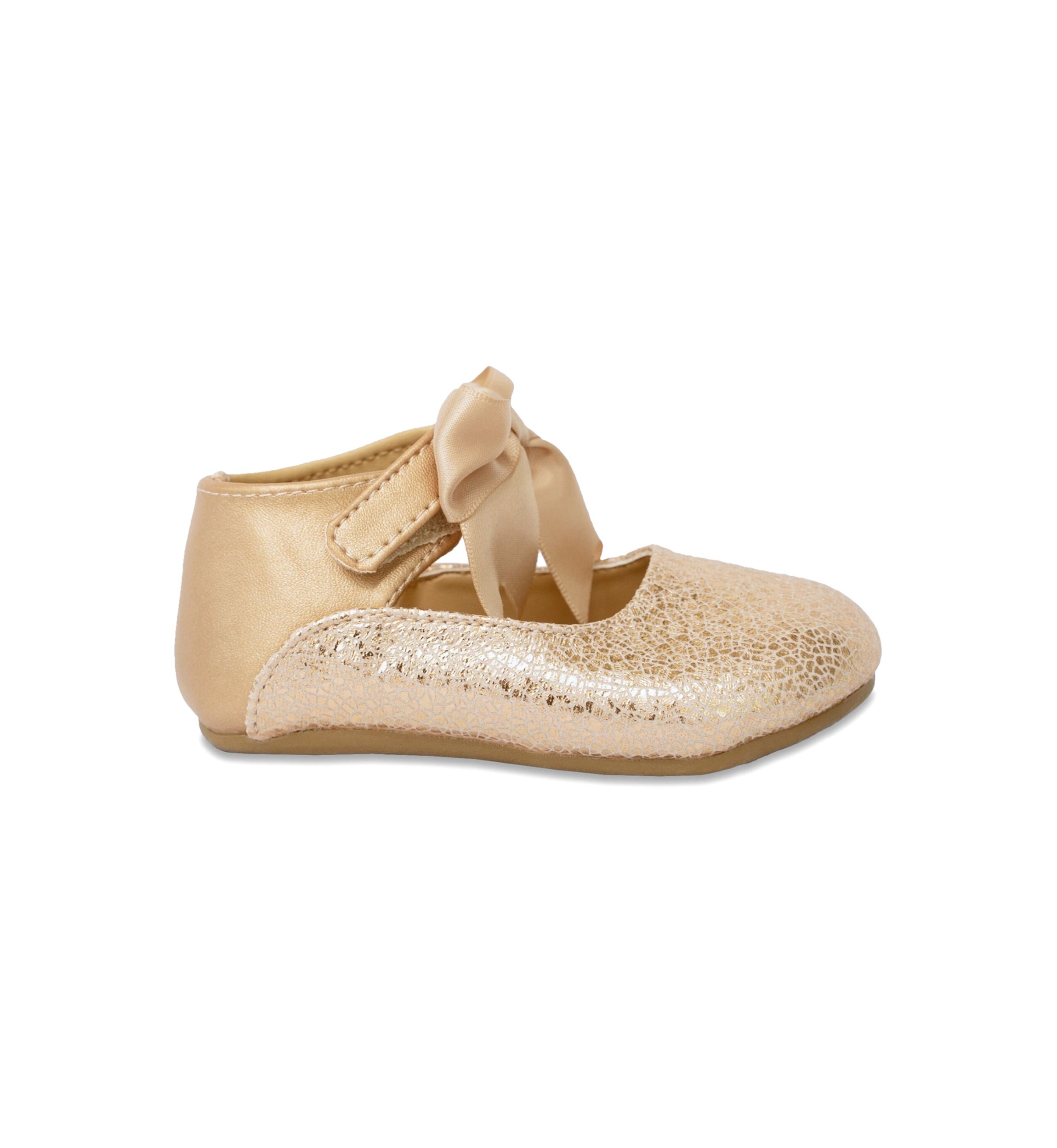 Baby Girls Chloe Rose Gold Walk with Bow Shoes