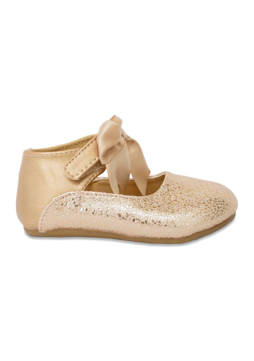 Baby Girls Chloe Rose Gold Walk with Bow Shoes