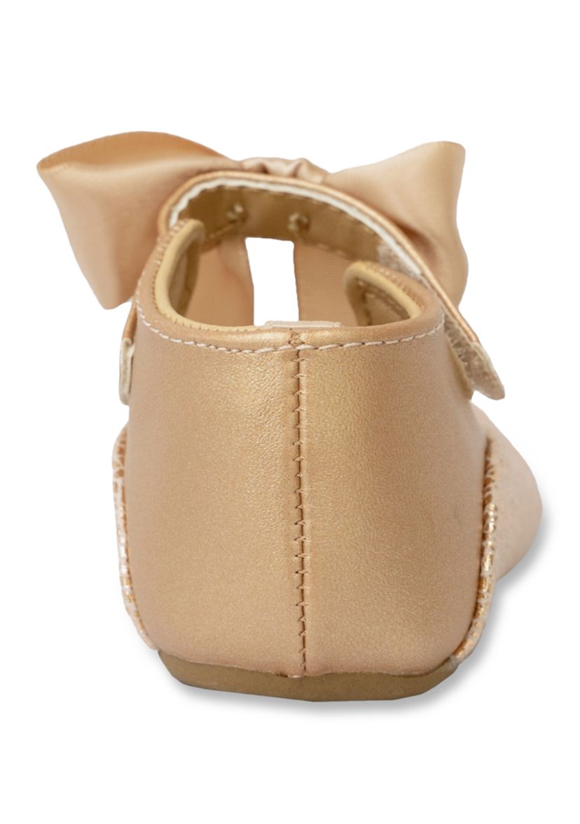Baby Girls Chloe Rose Gold Walk with Bow Shoes