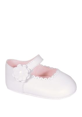 Baby Girls White Scallop Mary Jane Shoes