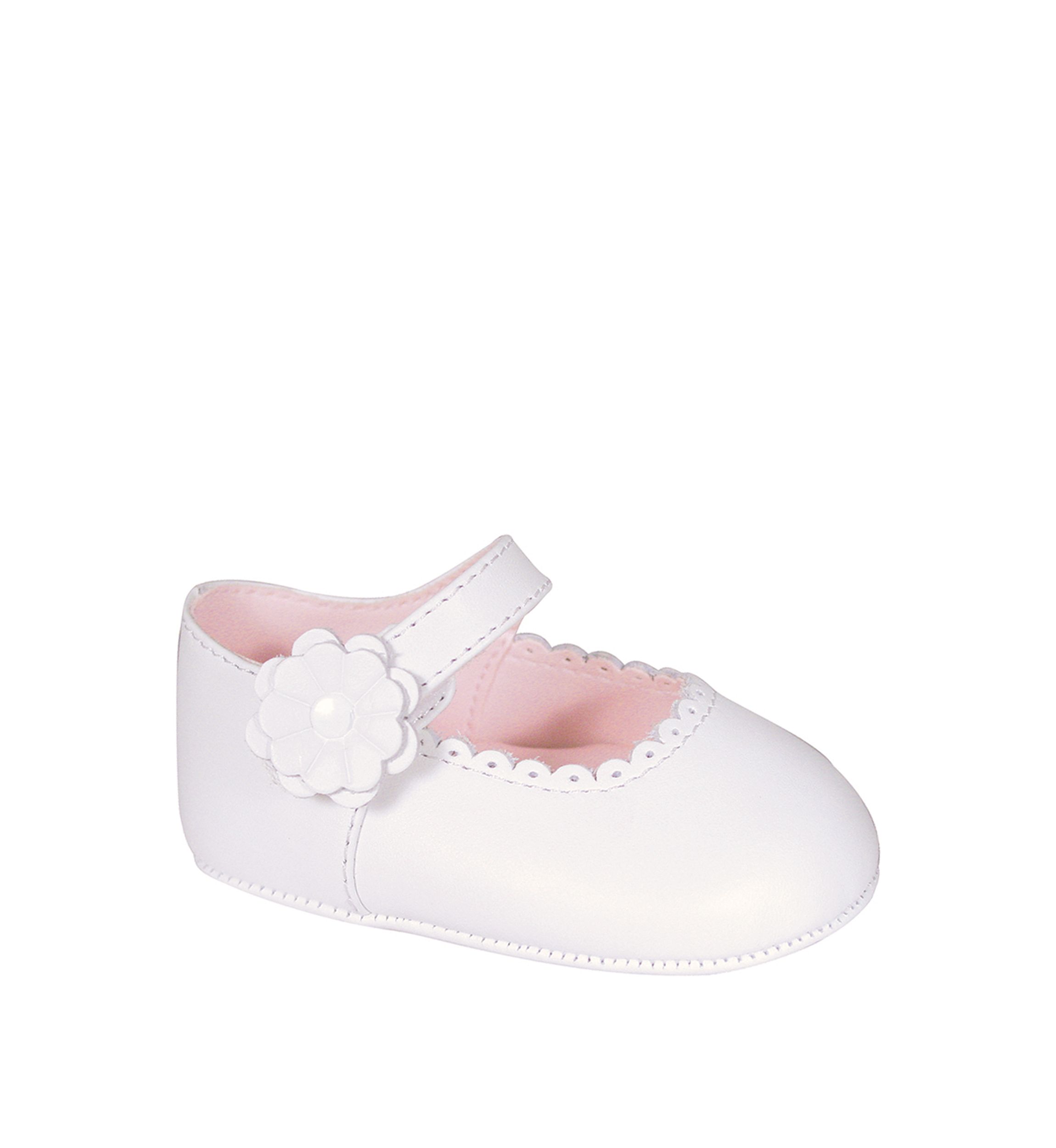 Baby Girls White Scallop Mary Jane Shoes 