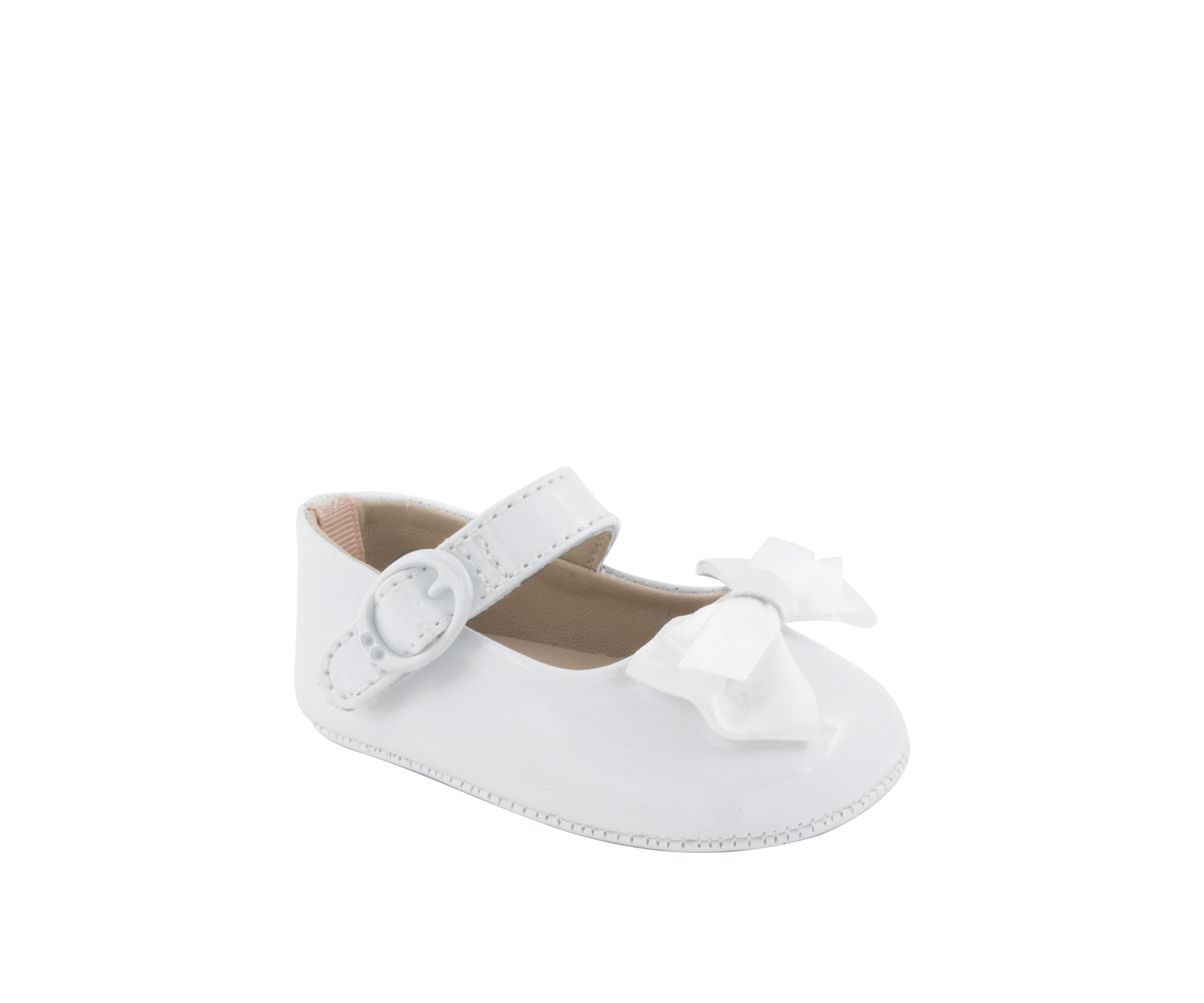 Baby Girls White Patent Skimmer Shoes