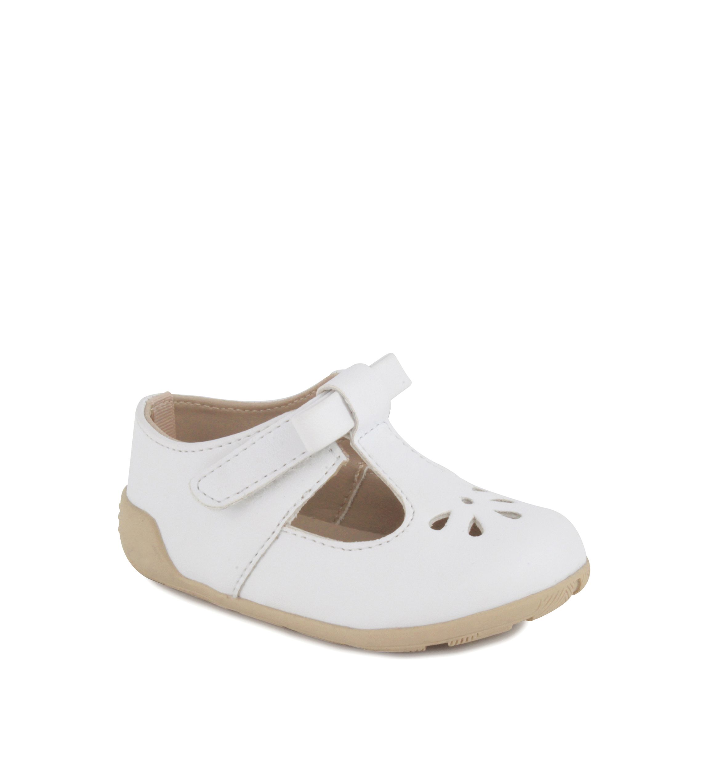 Baby Girls White T Strap Shoes