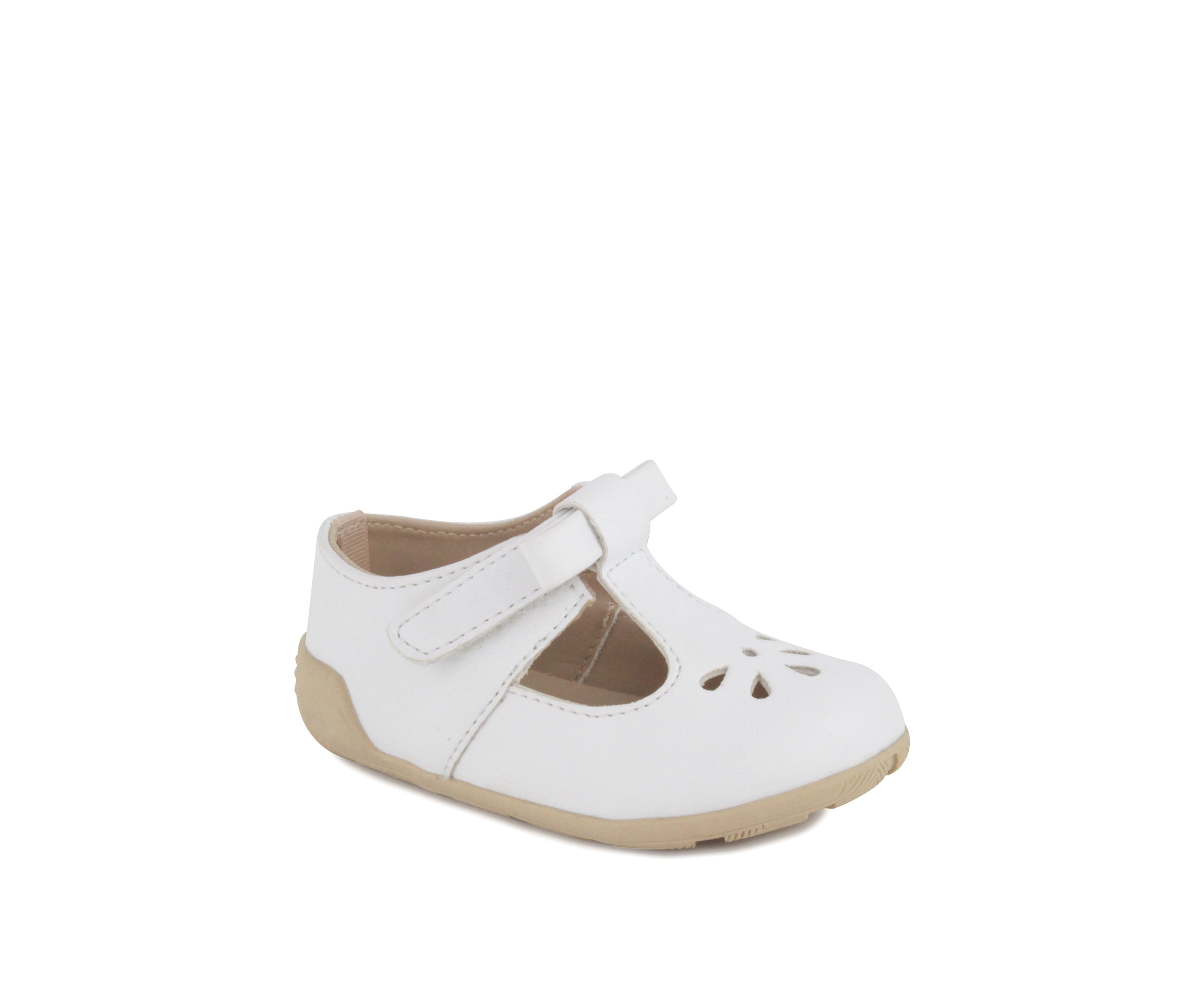 Baby Girls White T Strap Shoes